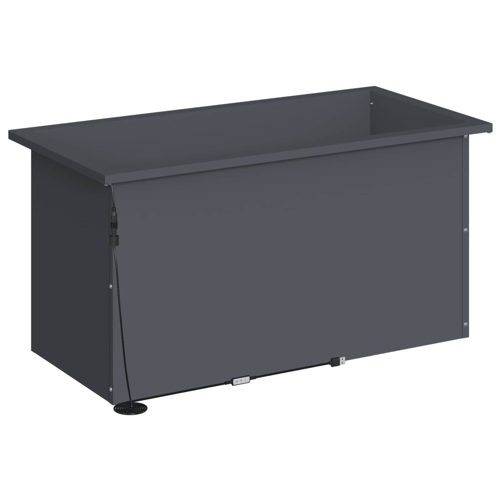 Fioriera da giardino con LED Antracite 40 x 80 x 40 cm Acciaio