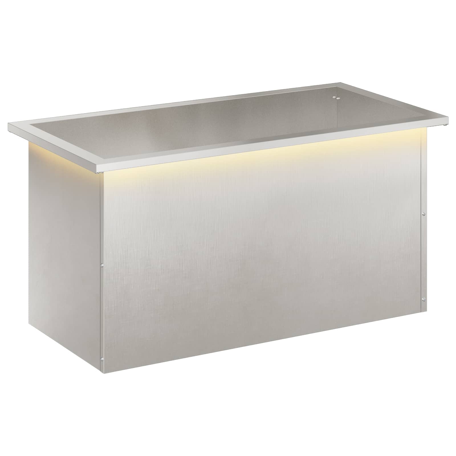 Fioriera da giardino con LED Argento 40 x 80 x 40 cm