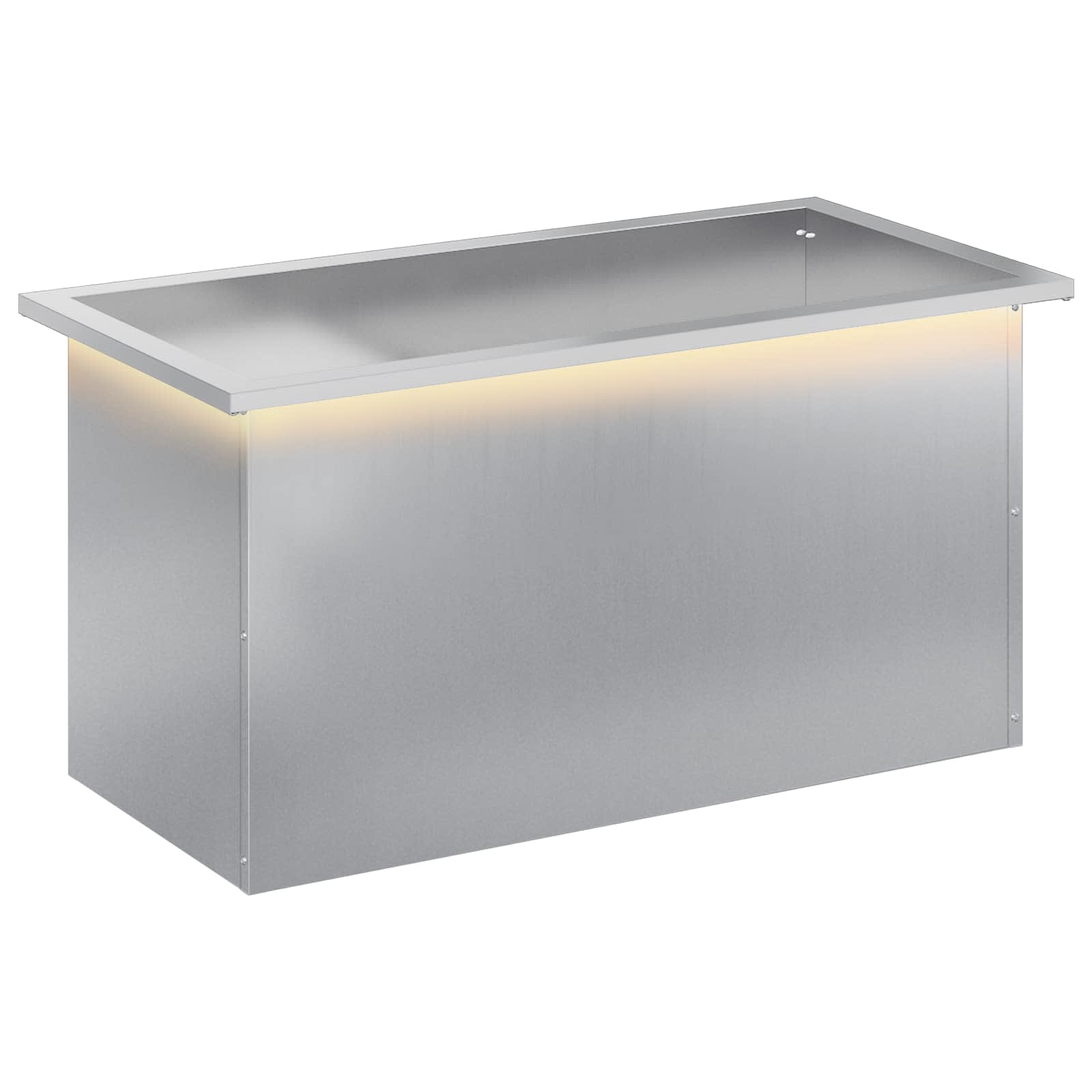 Fioriera da giardino con LED Argento 40 x 80 x 40 cm