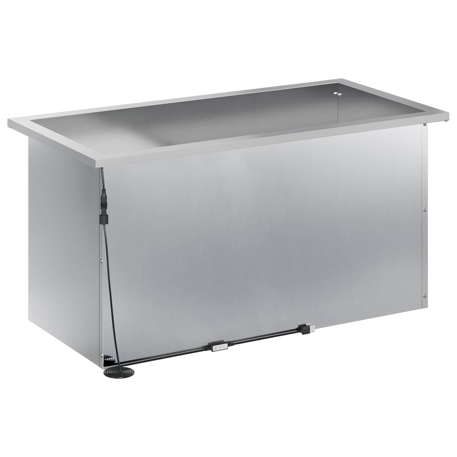 Fioriera da giardino con LED 2 pz Argento 40 x 80 x 40 cm