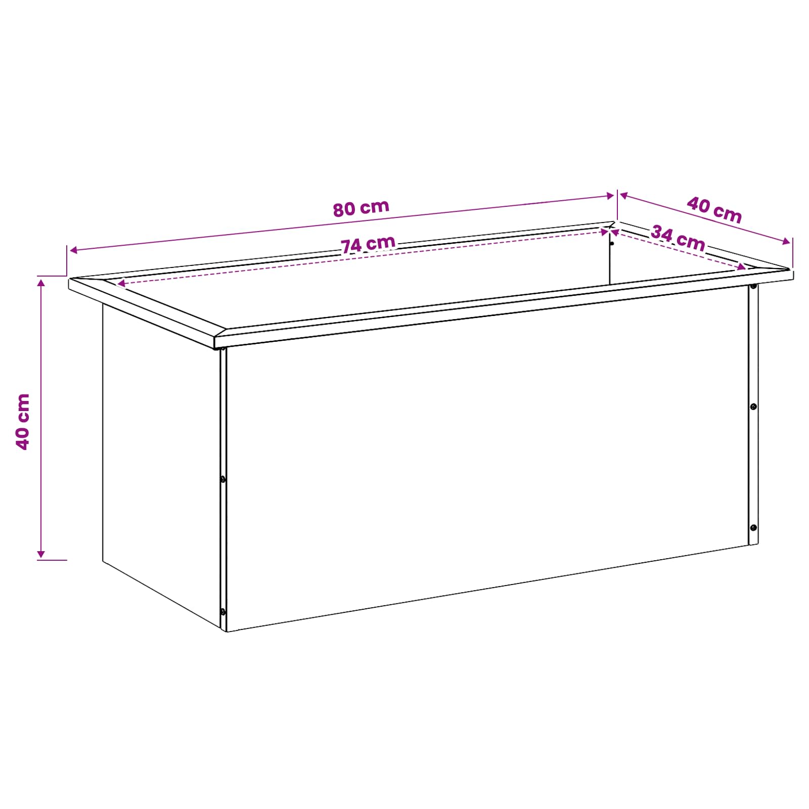 Fioriera da giardino con LED 2 pz Ruggine 40 x 80 x 40 cm