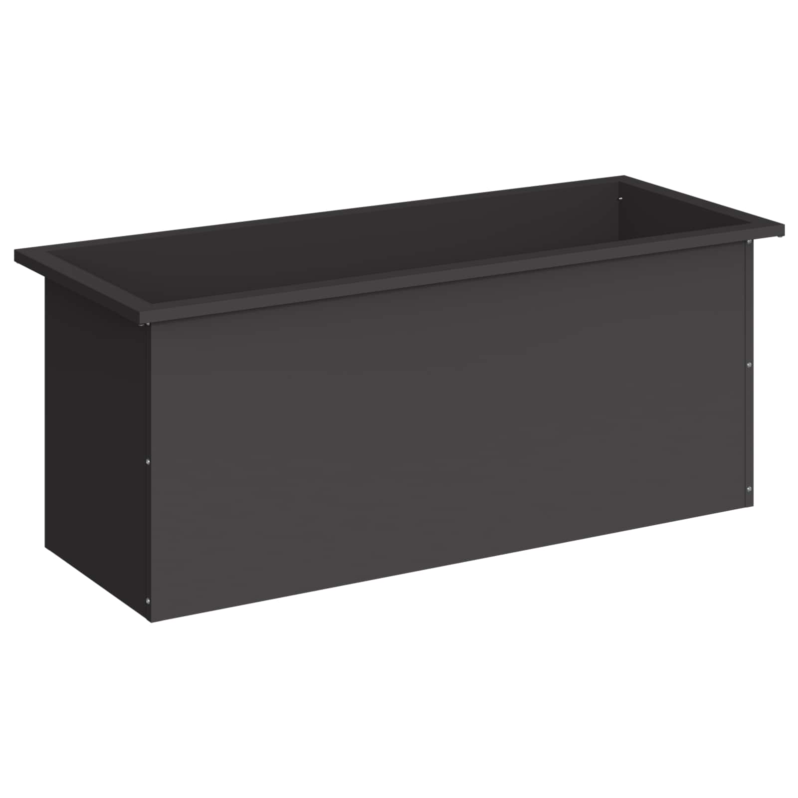 Fioriera da giardino con LED Nero 40 x 100 x 40 cm Acciaio