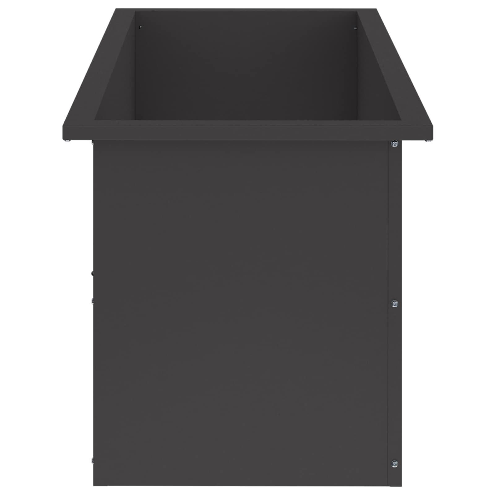 Fioriera da giardino con LED Nero 40 x 100 x 40 cm Acciaio