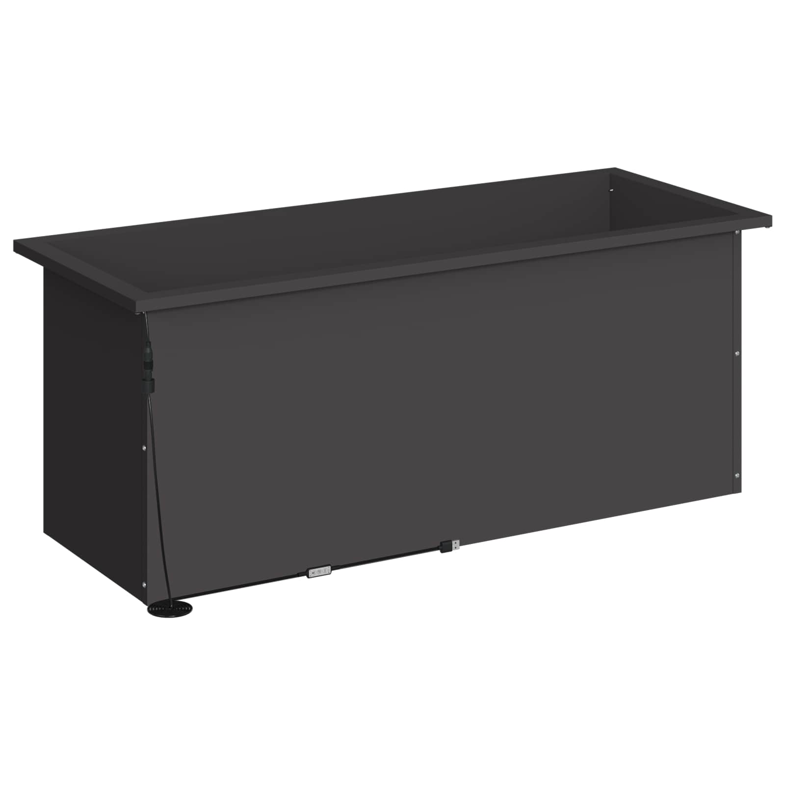 Fioriera da giardino con LED Nero 40 x 100 x 40 cm Acciaio