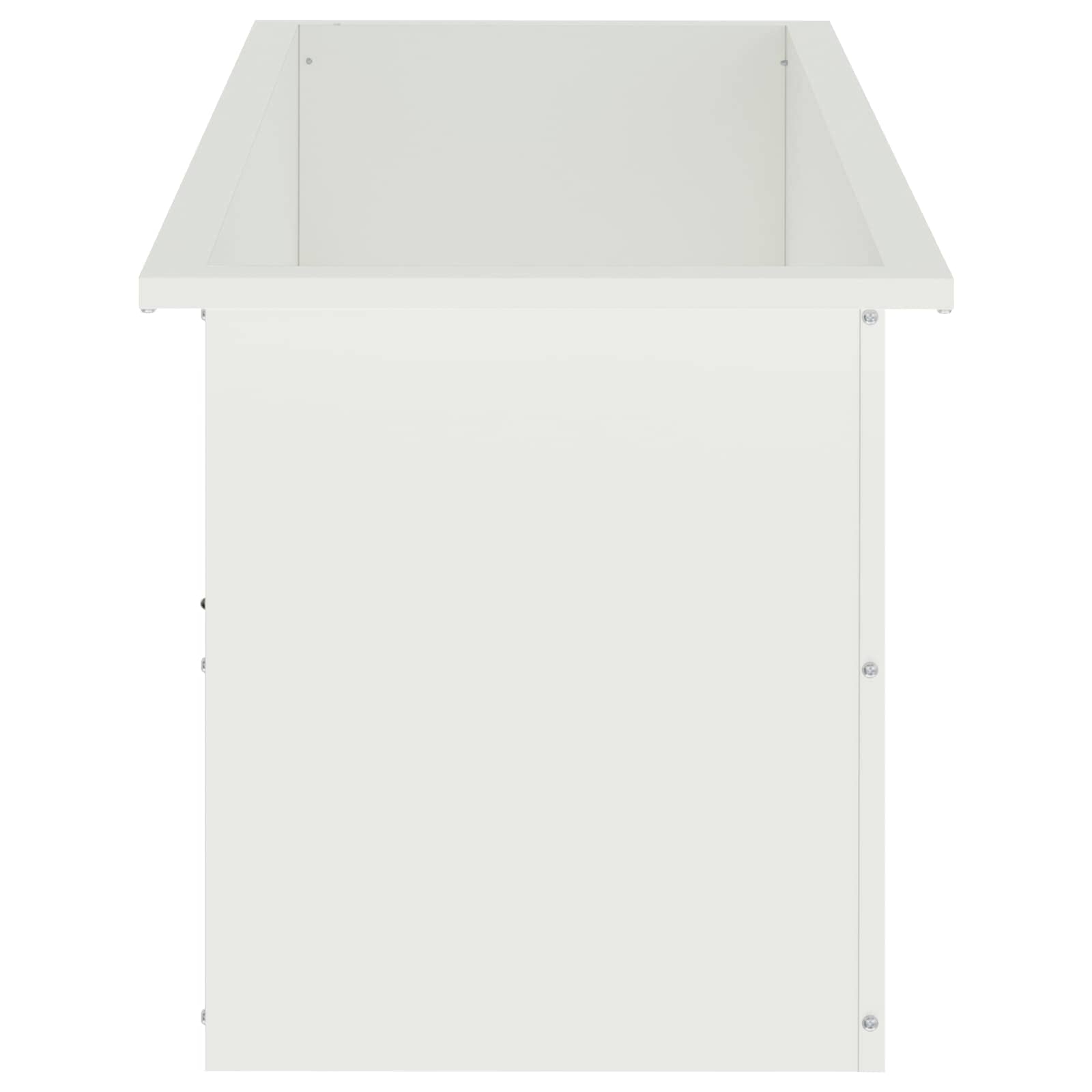Fioriera da giardino con LED 2 pz Bianco 40 x 100 x 40 cm