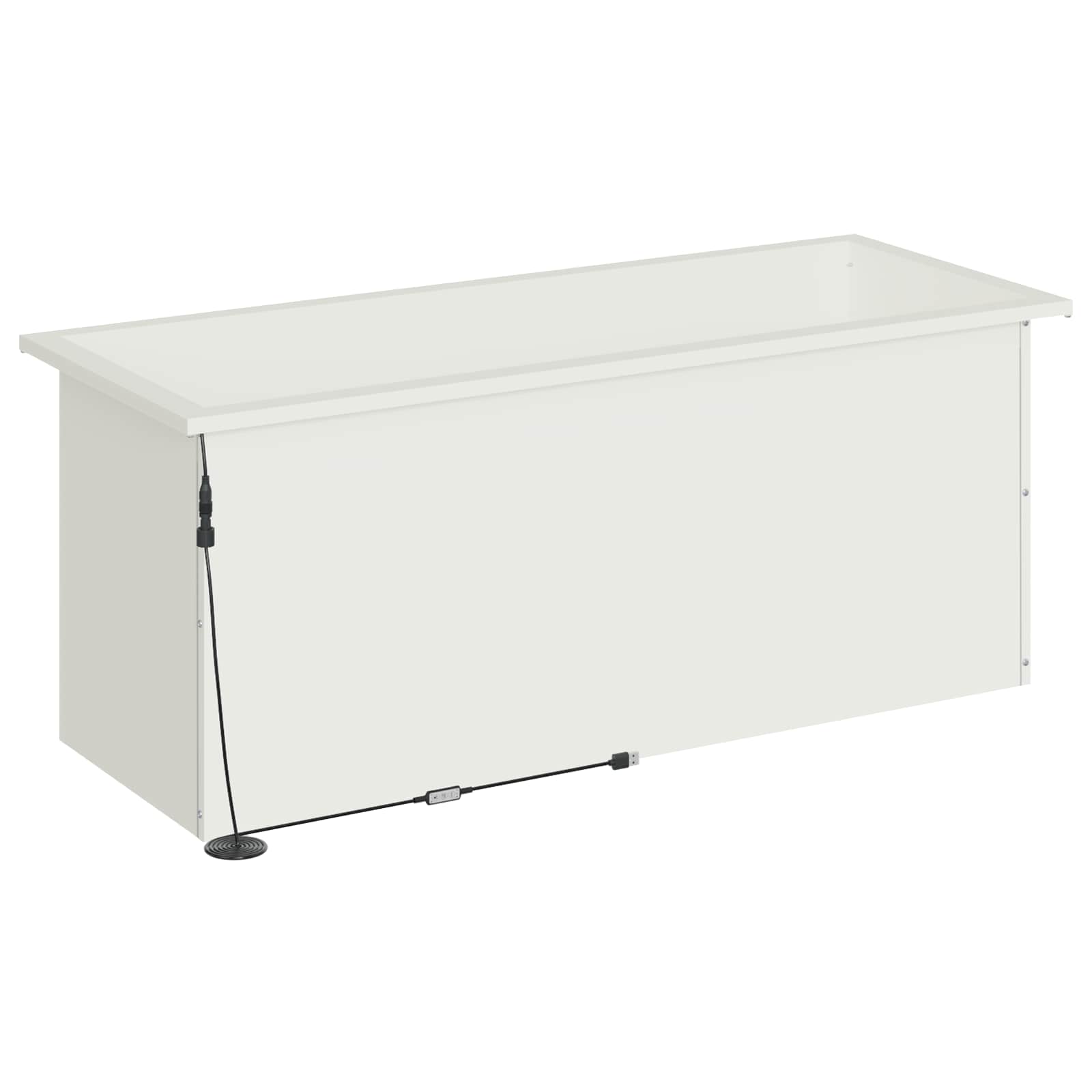 Fioriera da giardino con LED 2 pz Bianco 40 x 100 x 40 cm