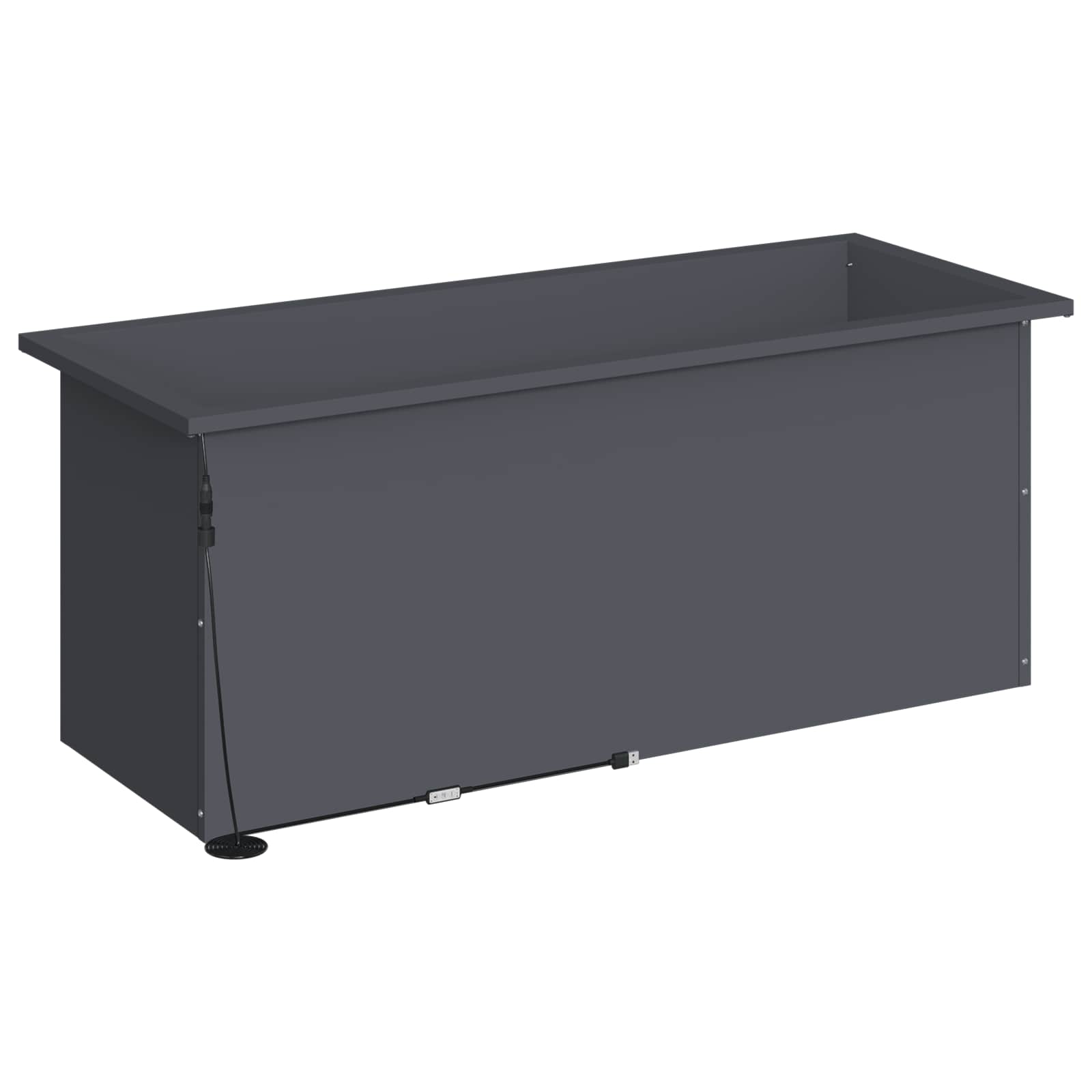 Fioriera da giardino con LED Antracite 40 x 100 x 40 cm Acciaio