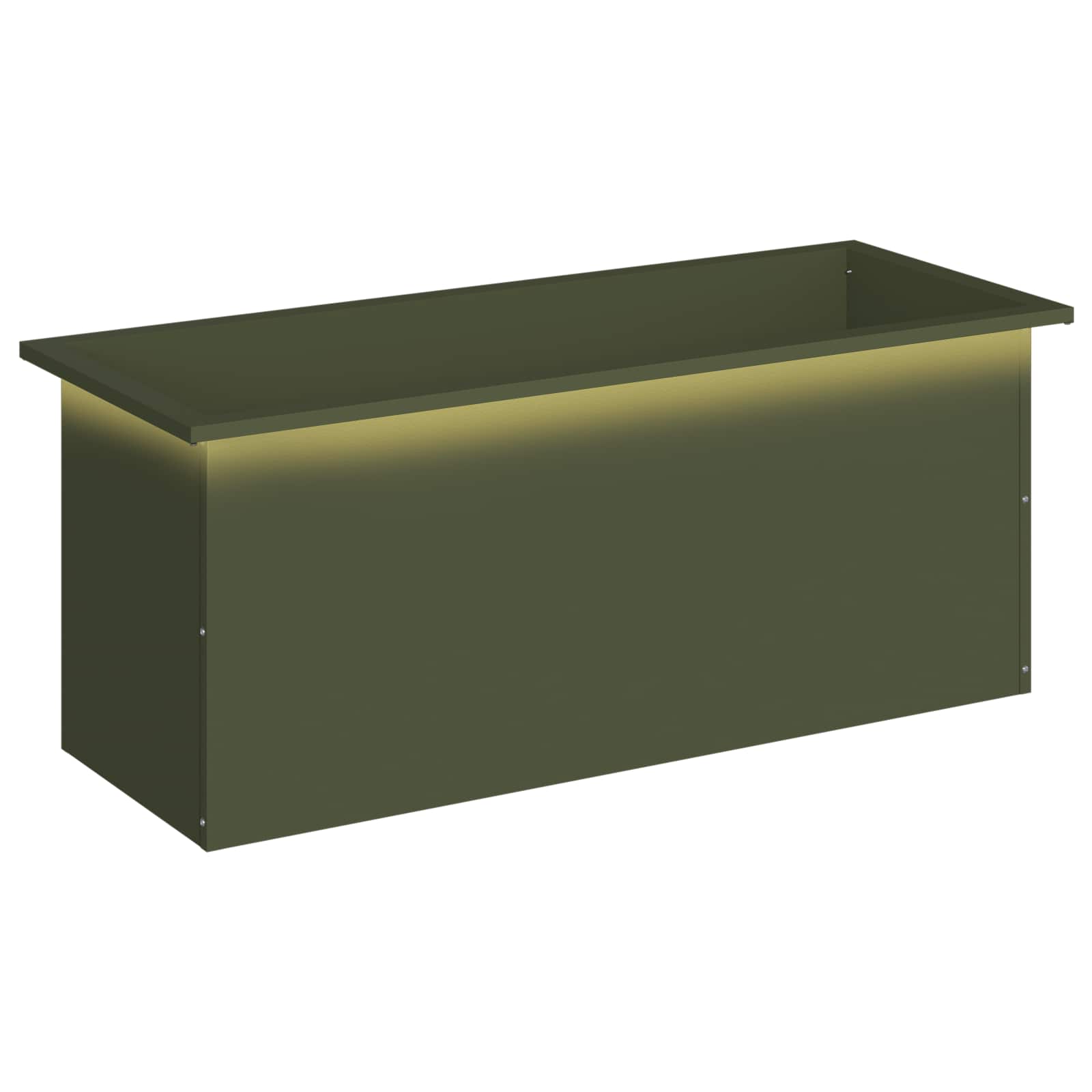 Fioriera da giardino con LED Verde Oliva 40 x 100 x 40 cm