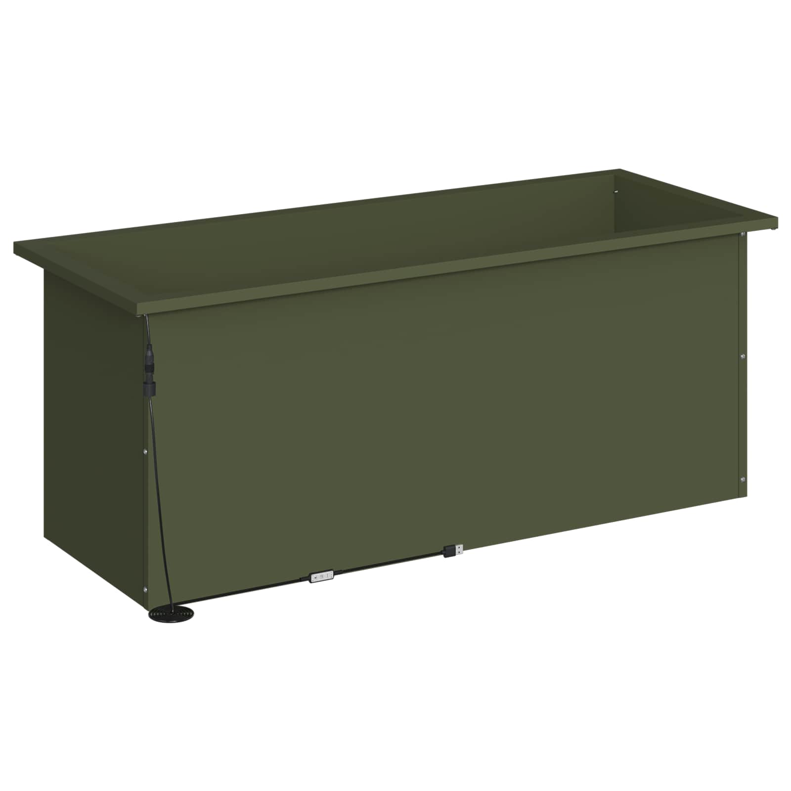 Fioriera da giardino con LED Verde Oliva 40 x 100 x 40 cm