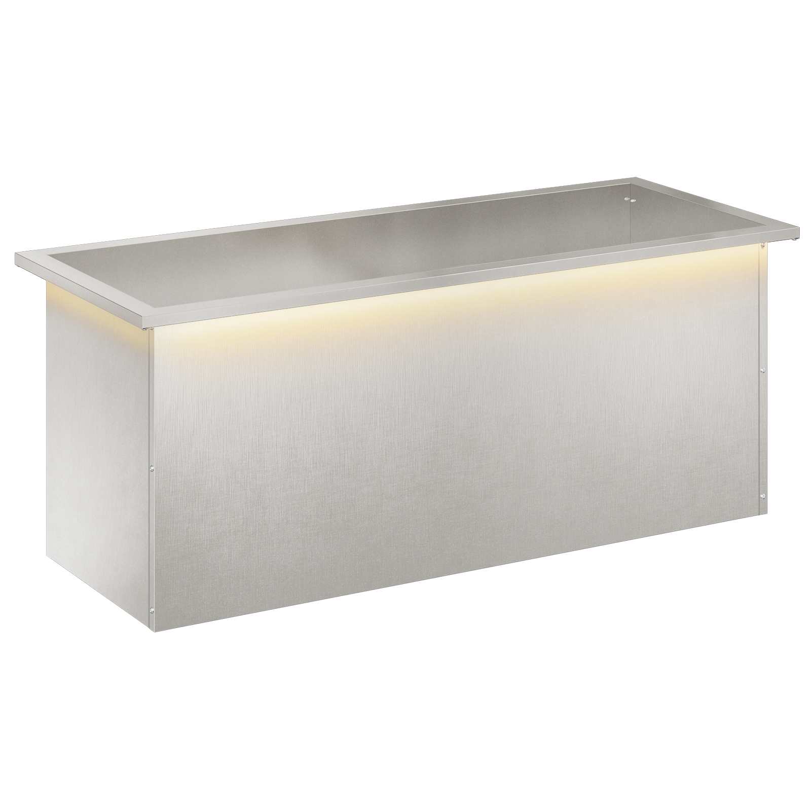Fioriera da giardino con LED Argento 40 x 100 x 40 cm