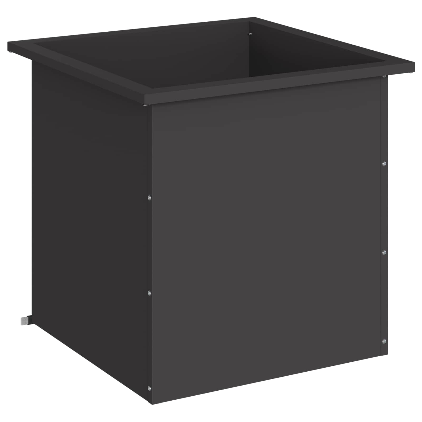 Fioriera da giardino con LED Nero 50 x 50 x 48 cm Acciaio
