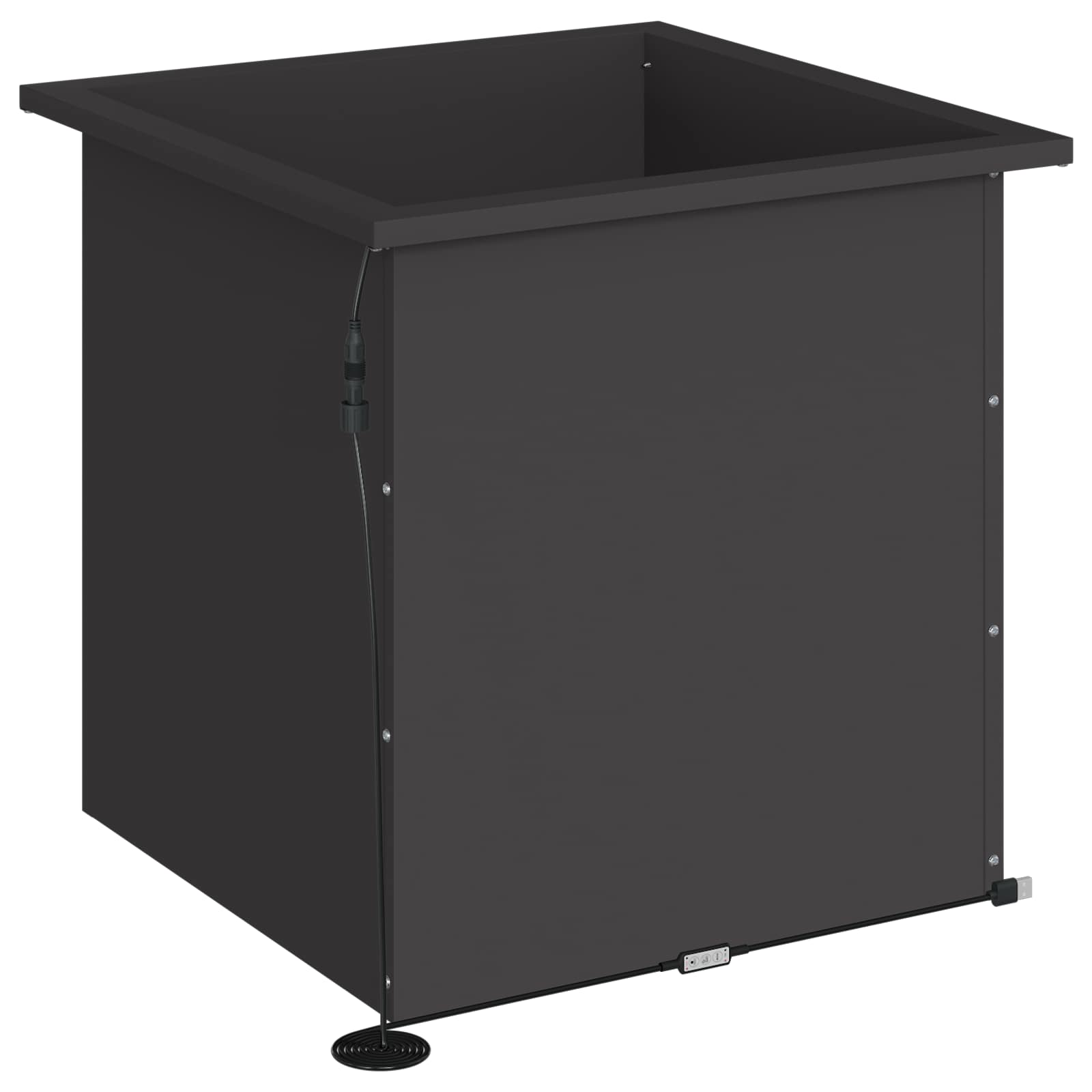 Fioriera da giardino con LED Nero 50 x 50 x 48 cm Acciaio
