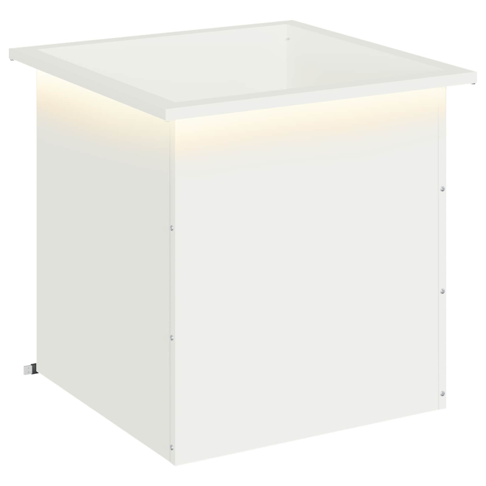 Fioriera da giardino con LED Bianco 50 x 50 x 48 cm Acciaio