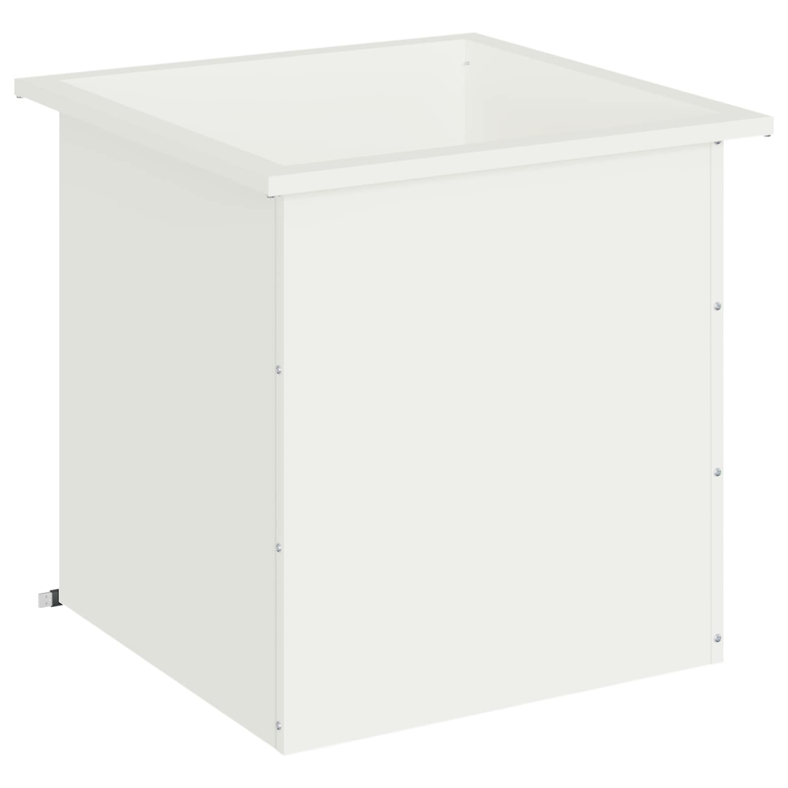 Fioriera da giardino con LED Bianco 50 x 50 x 48 cm Acciaio
