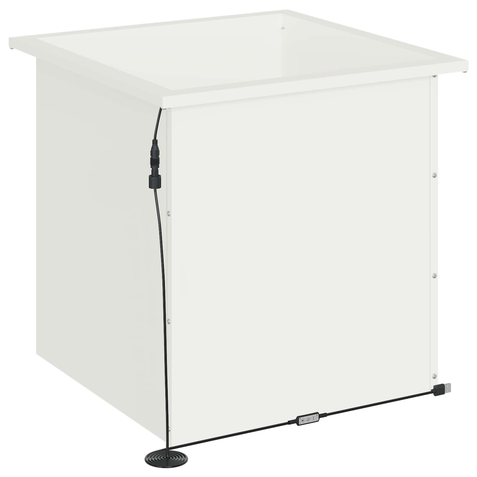 Fioriera da giardino con LED Bianco 50 x 50 x 48 cm Acciaio