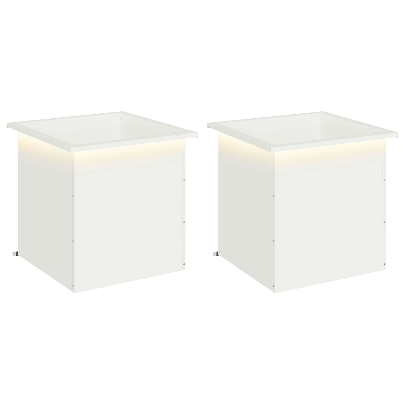 Fioriera da giardino con LED 2 pz Bianco 50 x 50 x 48 cm