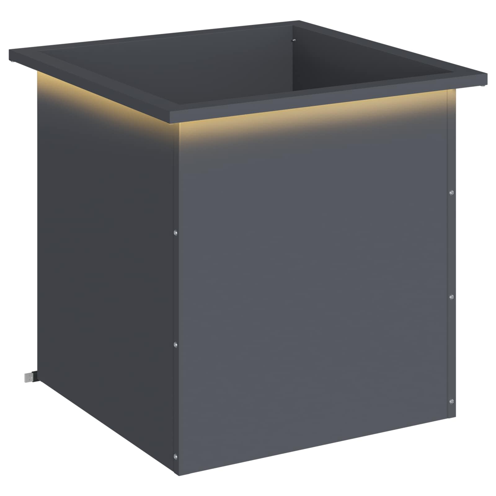 Fioriera da giardino con LED Antracite 50 x 50 x 48 cm Acciaio