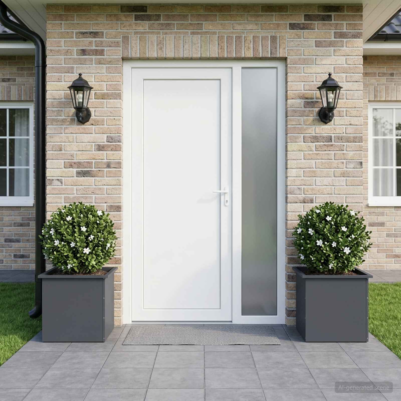 Fioriera da giardino con LED 2 pz Antracite 50 x 50 x 48 cm