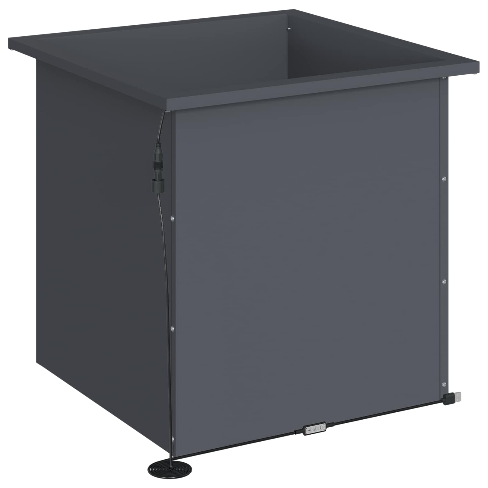 Fioriera da giardino con LED 2 pz Antracite 50 x 50 x 48 cm