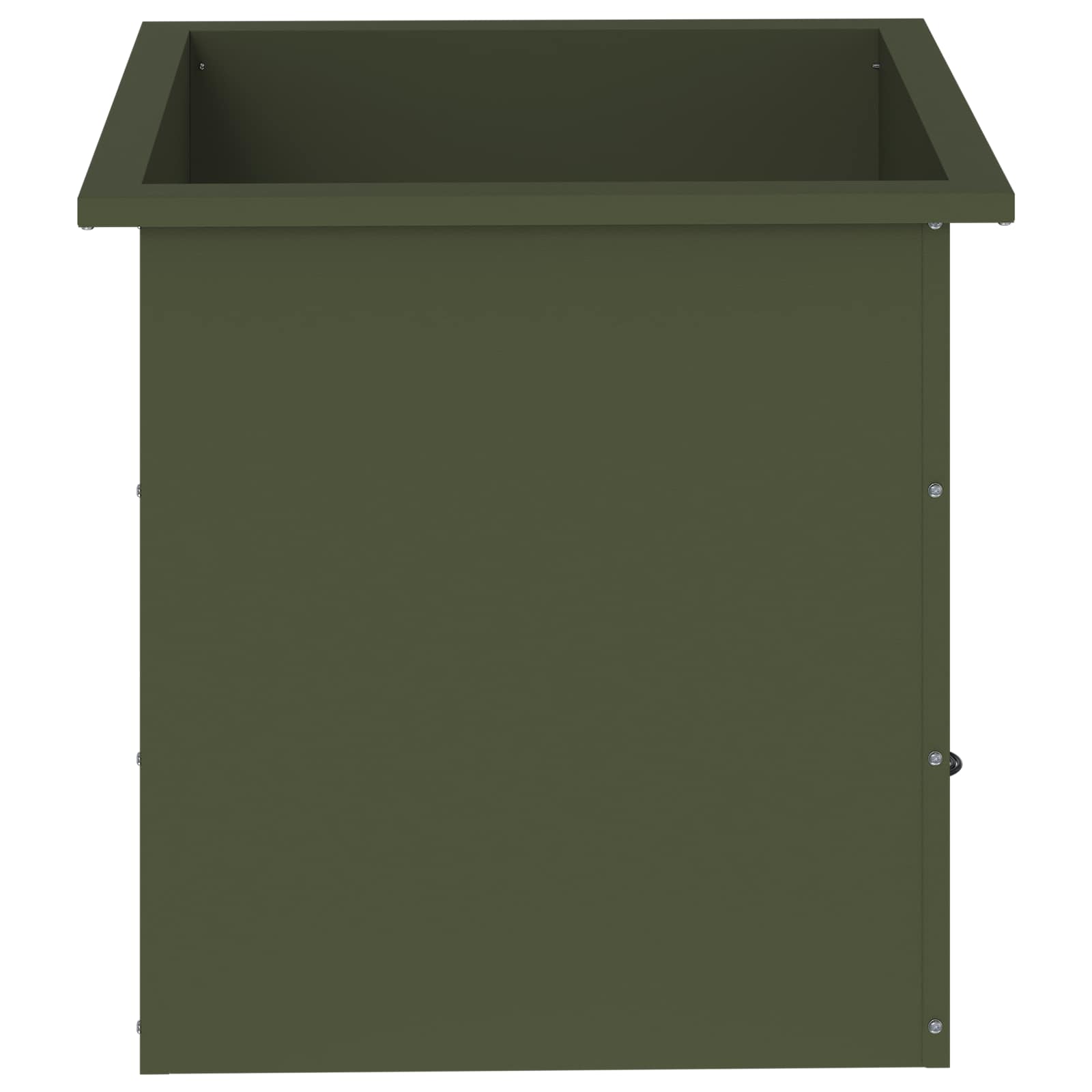 Fioriera da giardino con LED 2 pz Verde Oliva 50 x 50 x 48 cm