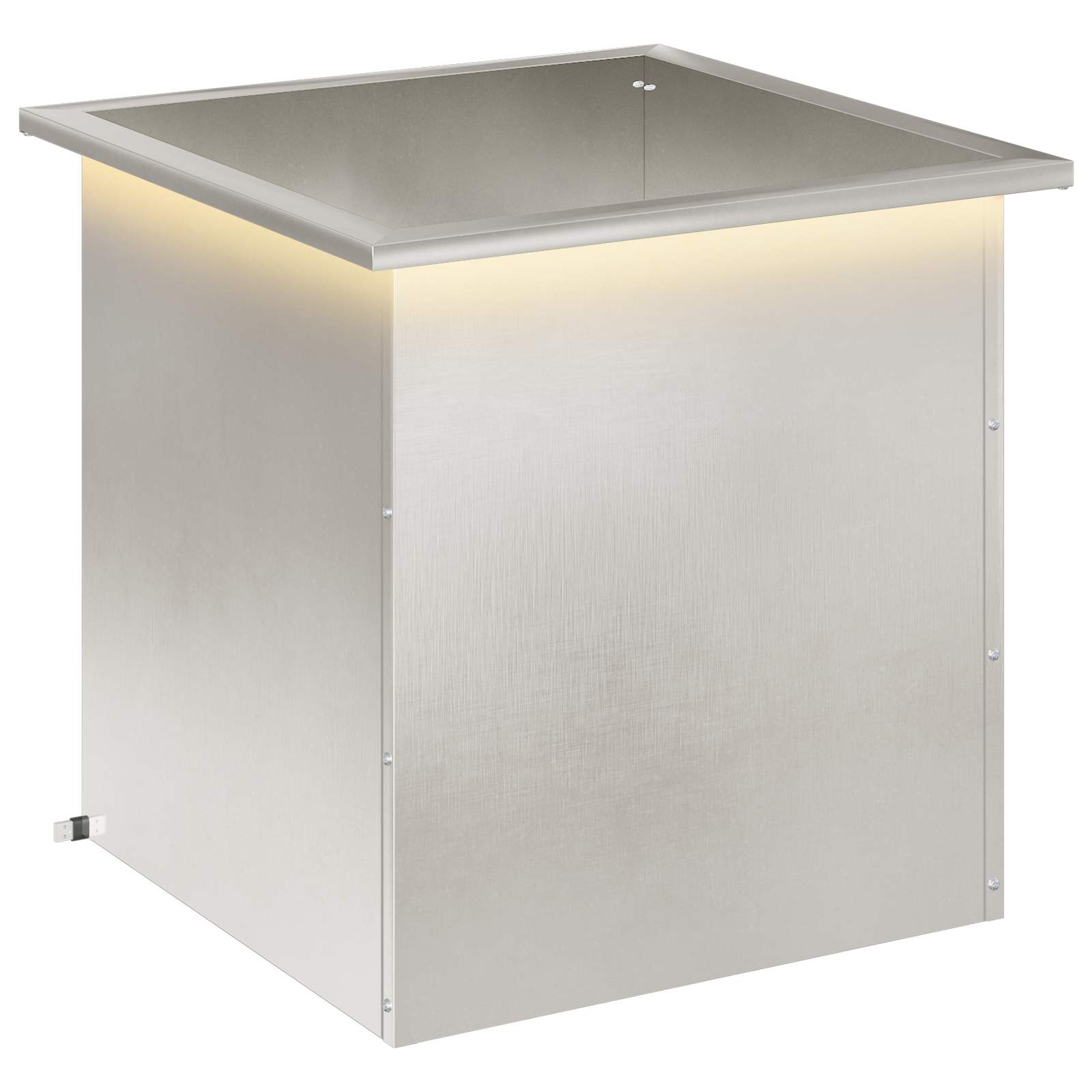 Fioriera da giardino con LED Argento 50 x 50 x 48 cm