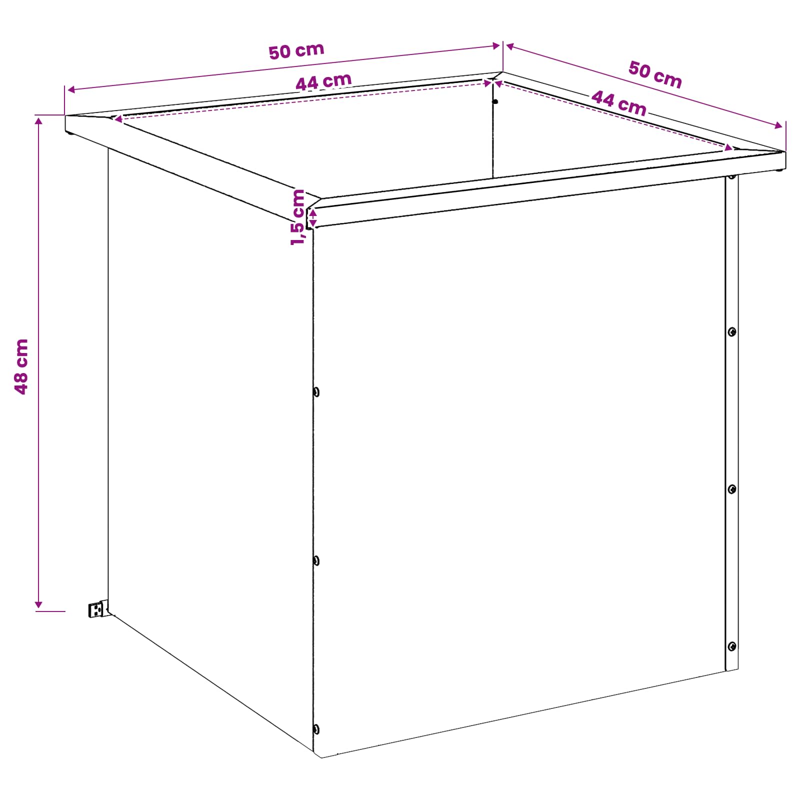 Fioriera da giardino con LED Ruggine 50 x 50 x 48 cm