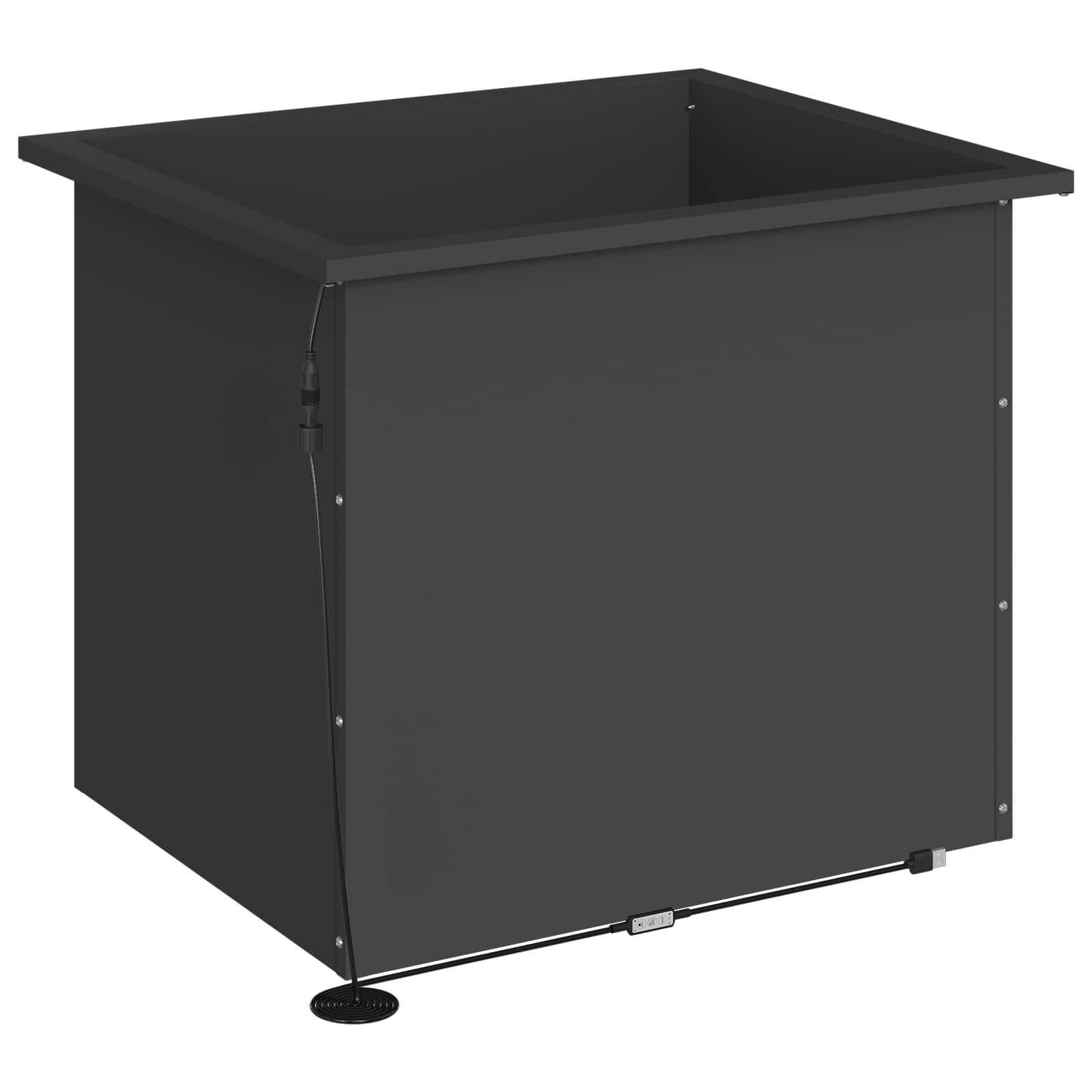 Fioriera da giardino con LED 2 pz Nero 50 x 60 x 48 cm Acciaio