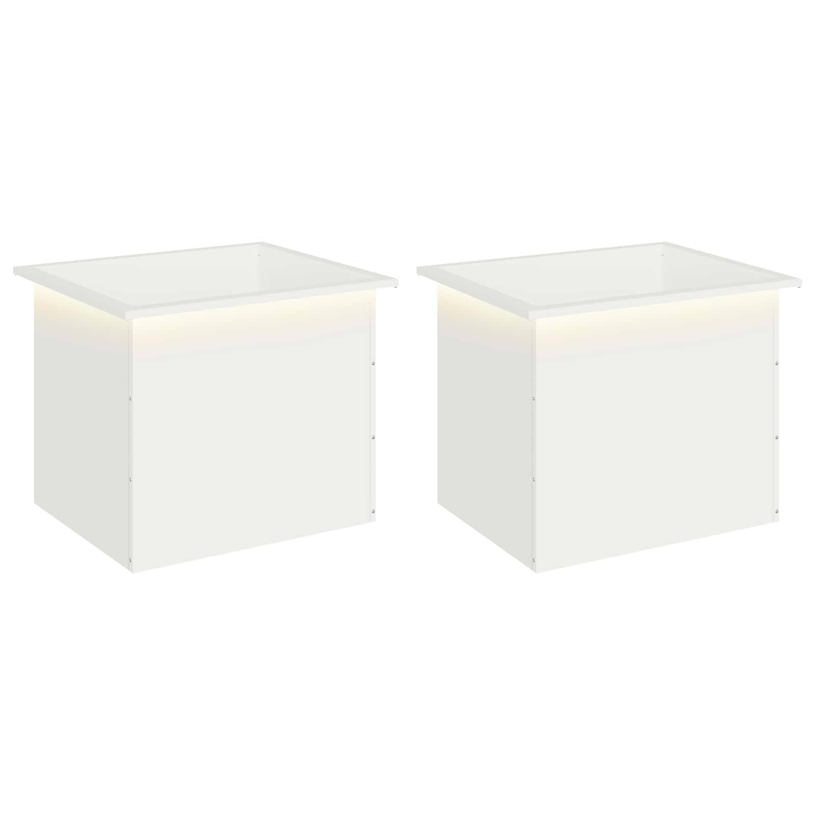 Fioriera da giardino con LED 2 pz Bianco 50 x 60 x 48 cm