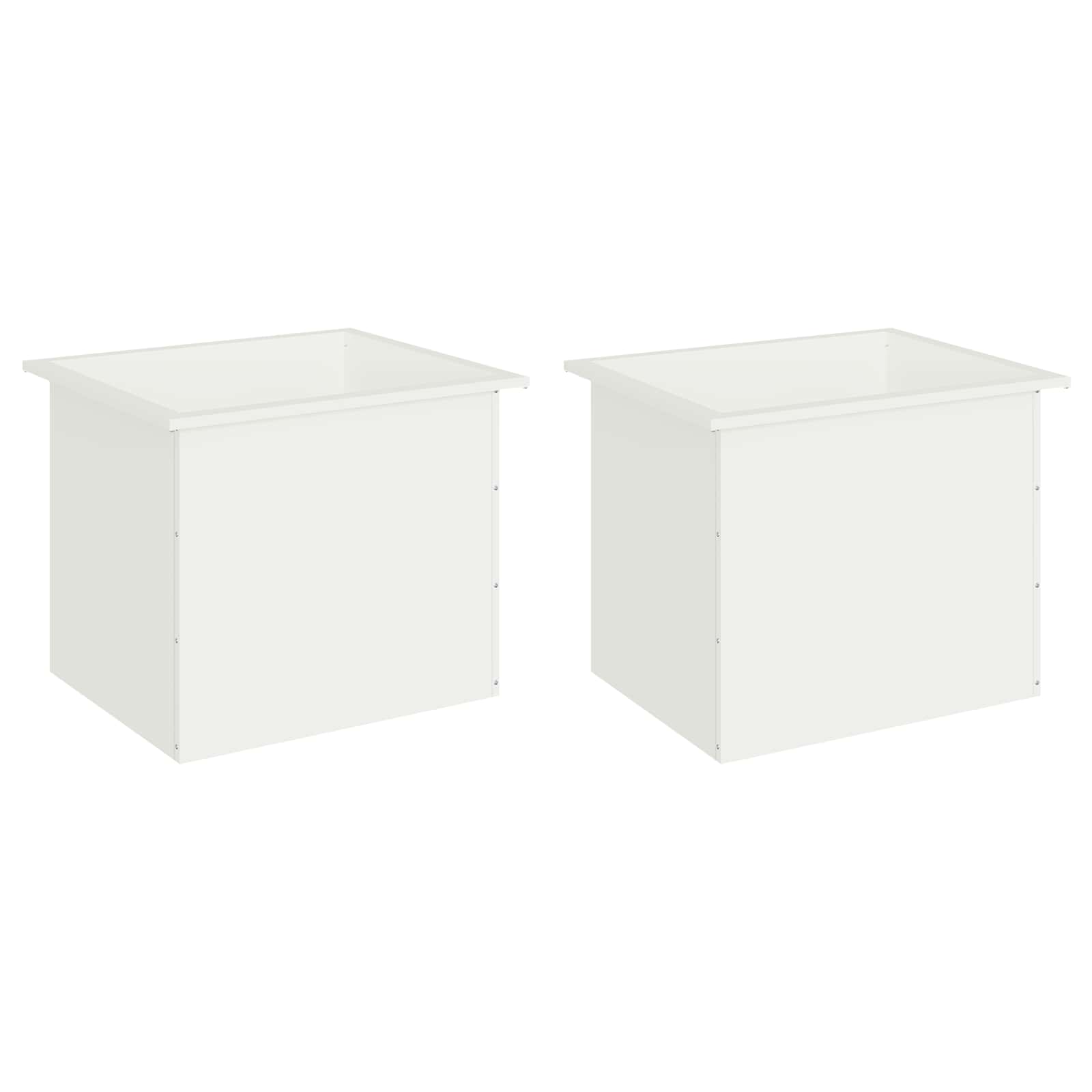 Fioriera da giardino con LED 2 pz Bianco 50 x 60 x 48 cm