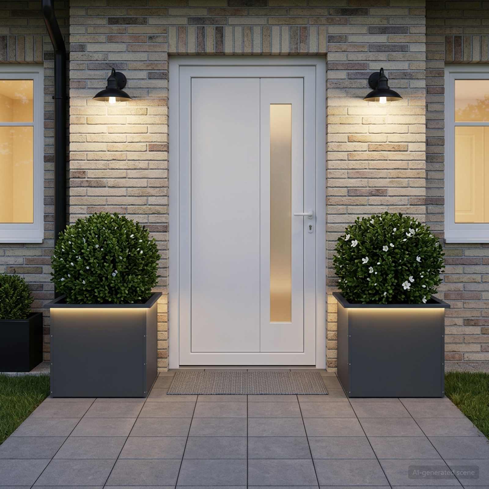 Fioriera da giardino con LED 2 pz Antracite 50 x 60 x 48 cm