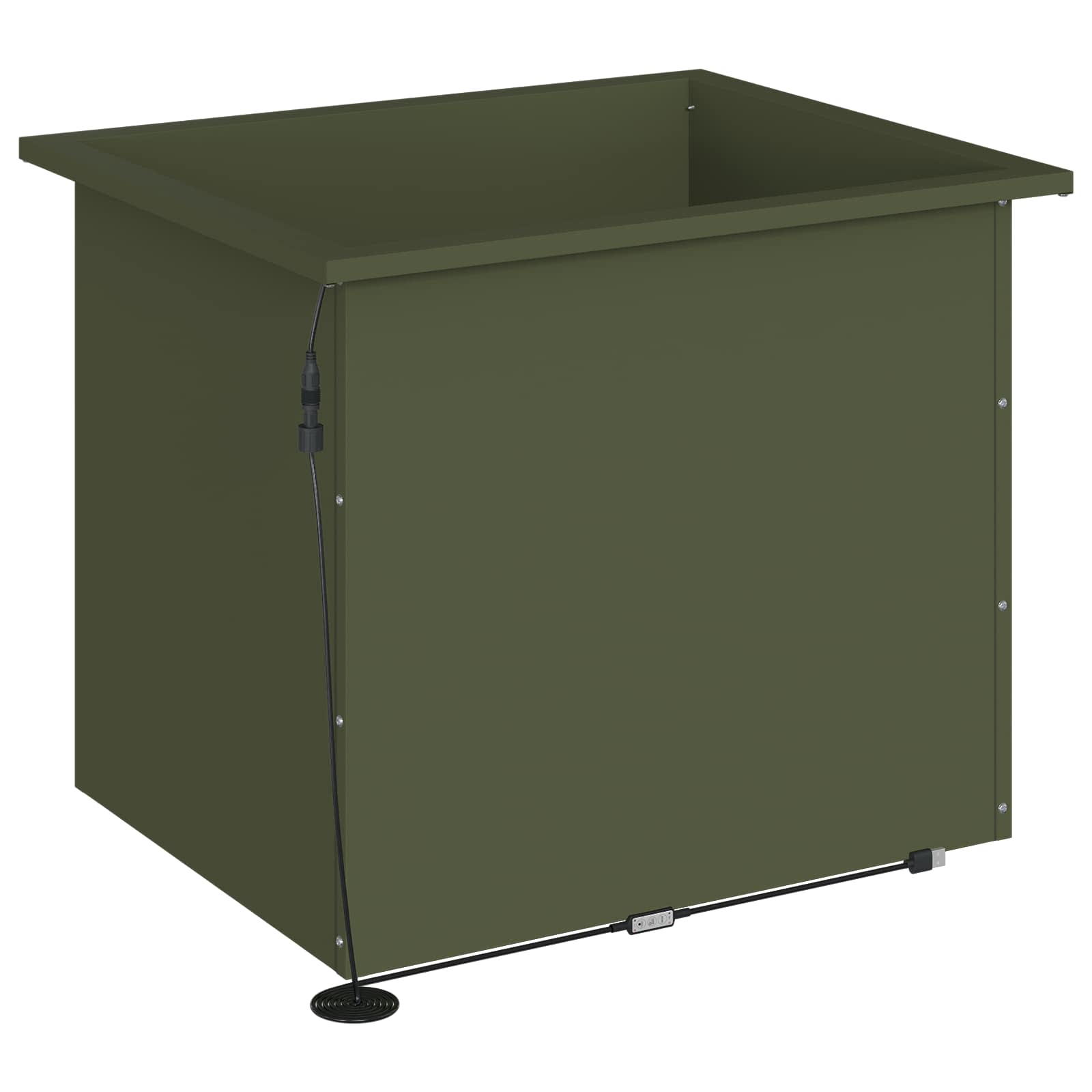 Fioriera da giardino con LED 2 pz Verde Oliva 50 x 60 x 48 cm