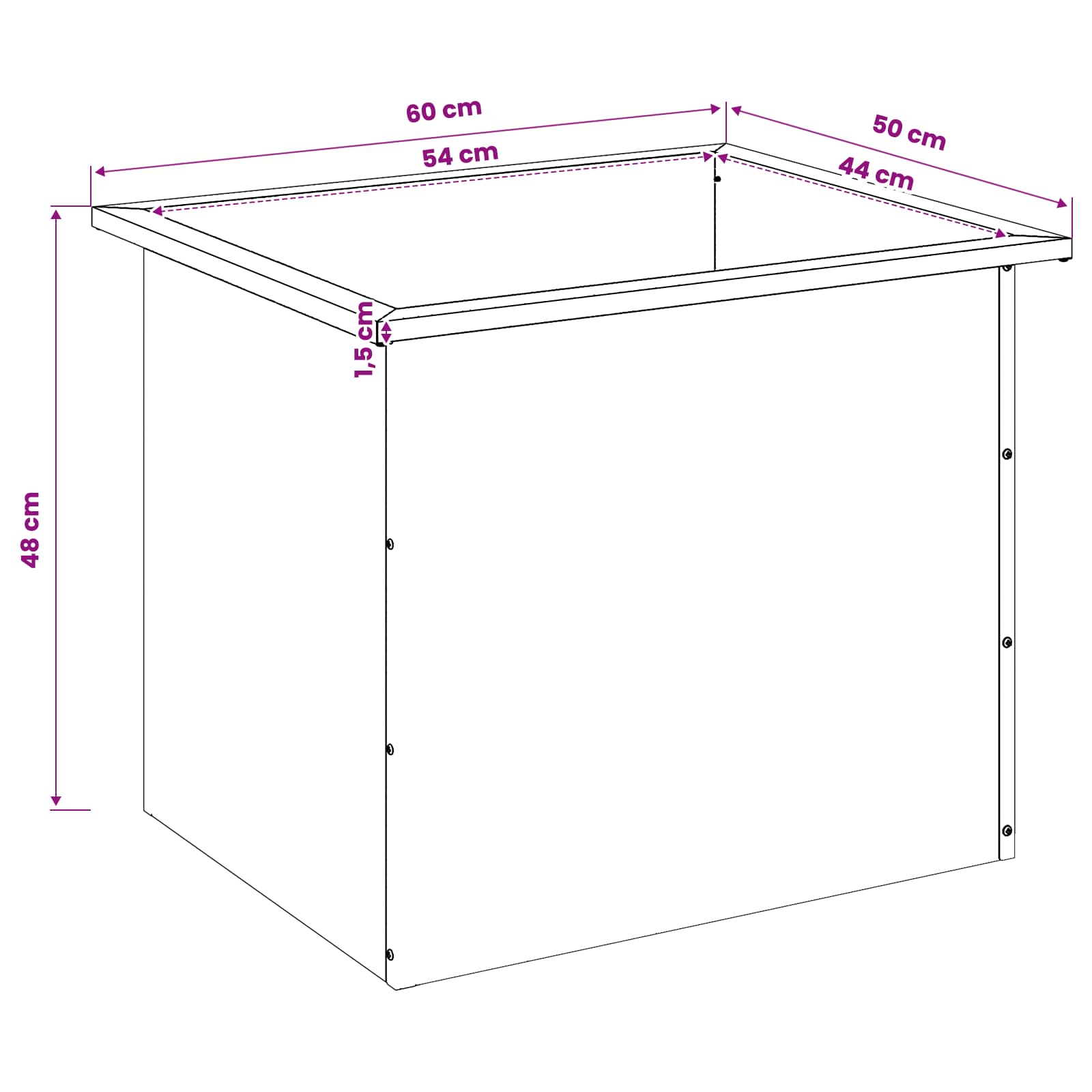 Fioriera da giardino con LED 2 pz Ruggine 50 x 60 x 48 cm