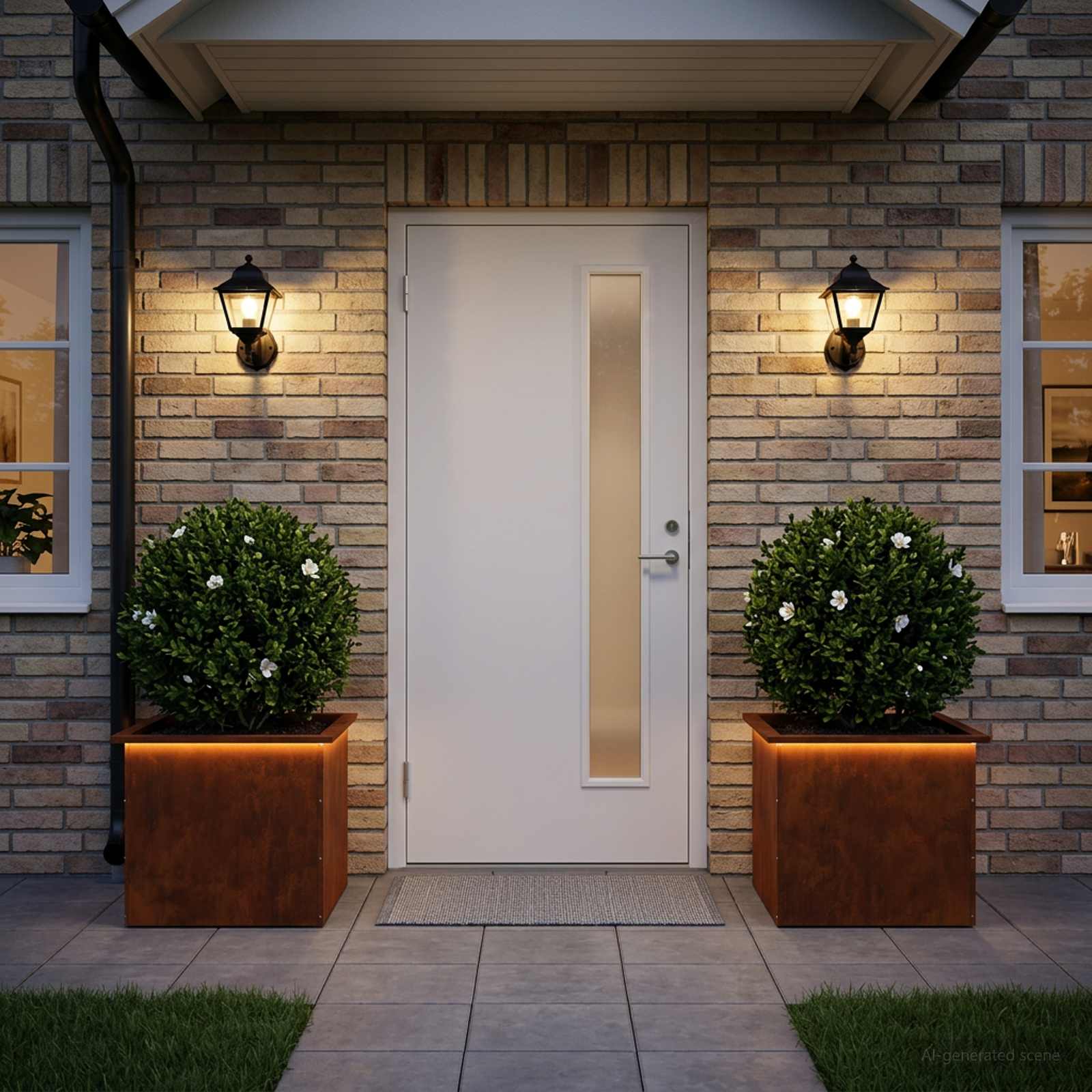 Fioriera da giardino con LED 2 pz Ruggine 50 x 60 x 48 cm