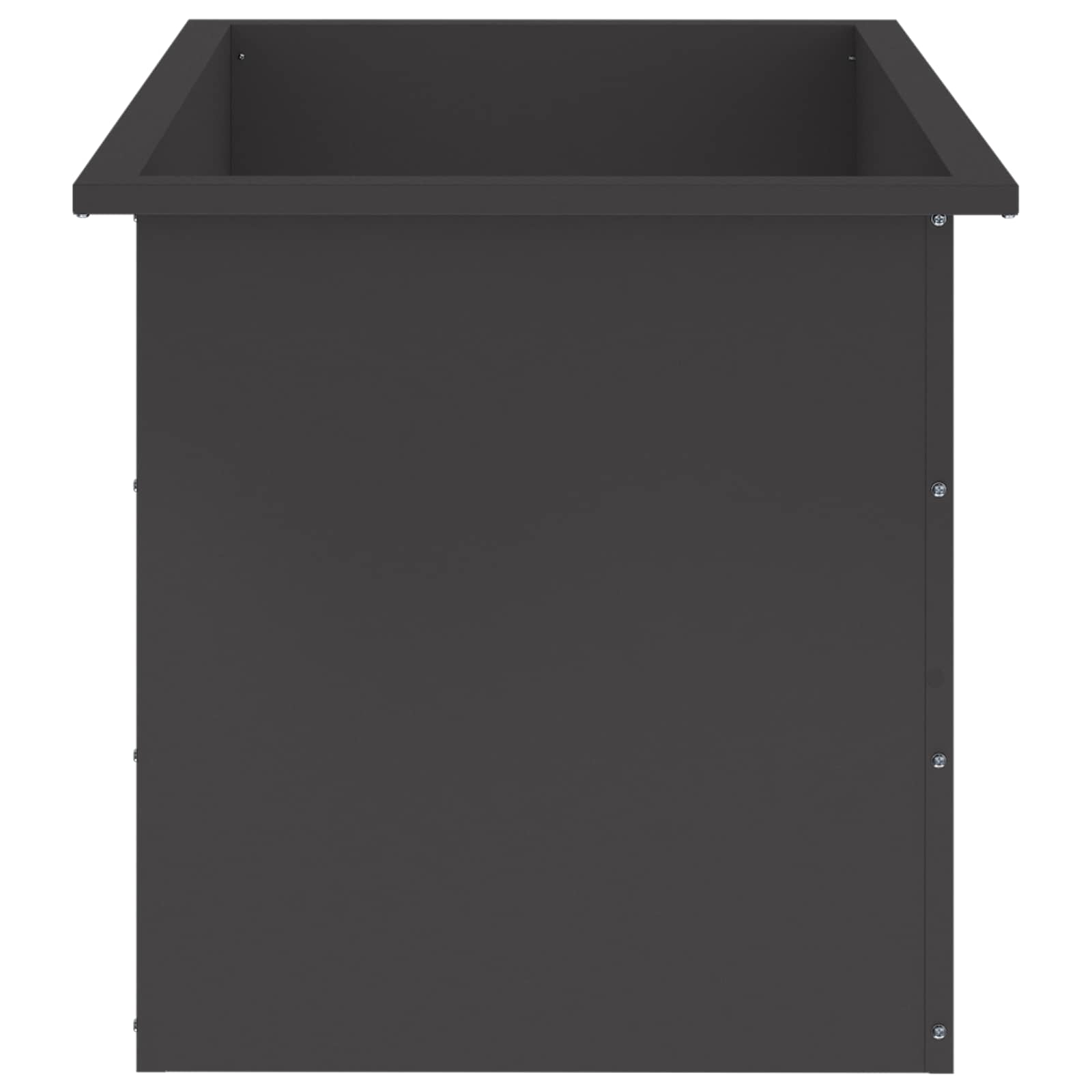 Fioriera da giardino con LED 2 pz Nero 50 x 80 x 48 cm Acciaio