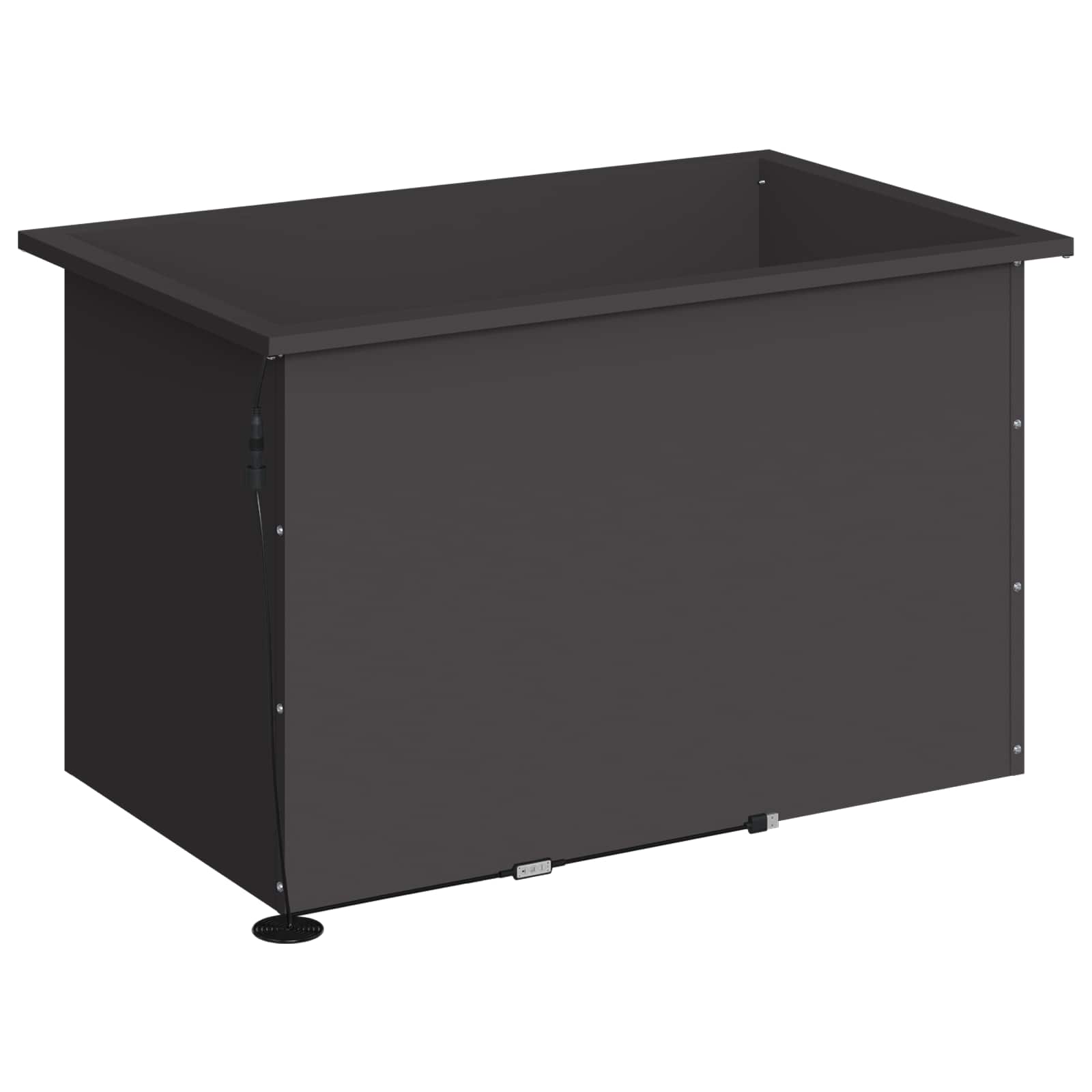 Fioriera da giardino con LED 2 pz Nero 50 x 80 x 48 cm Acciaio