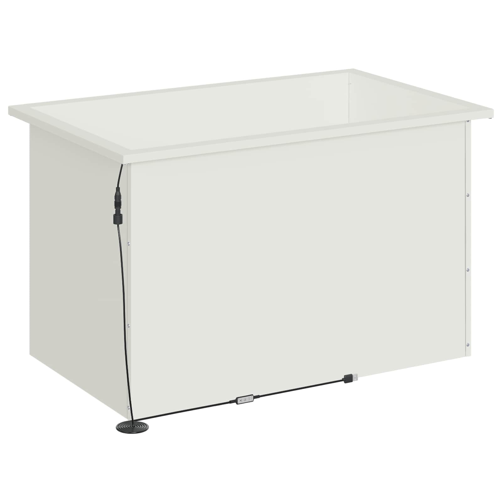 Fioriera da giardino con LED Bianco 50 x 80 x 48 cm Acciaio