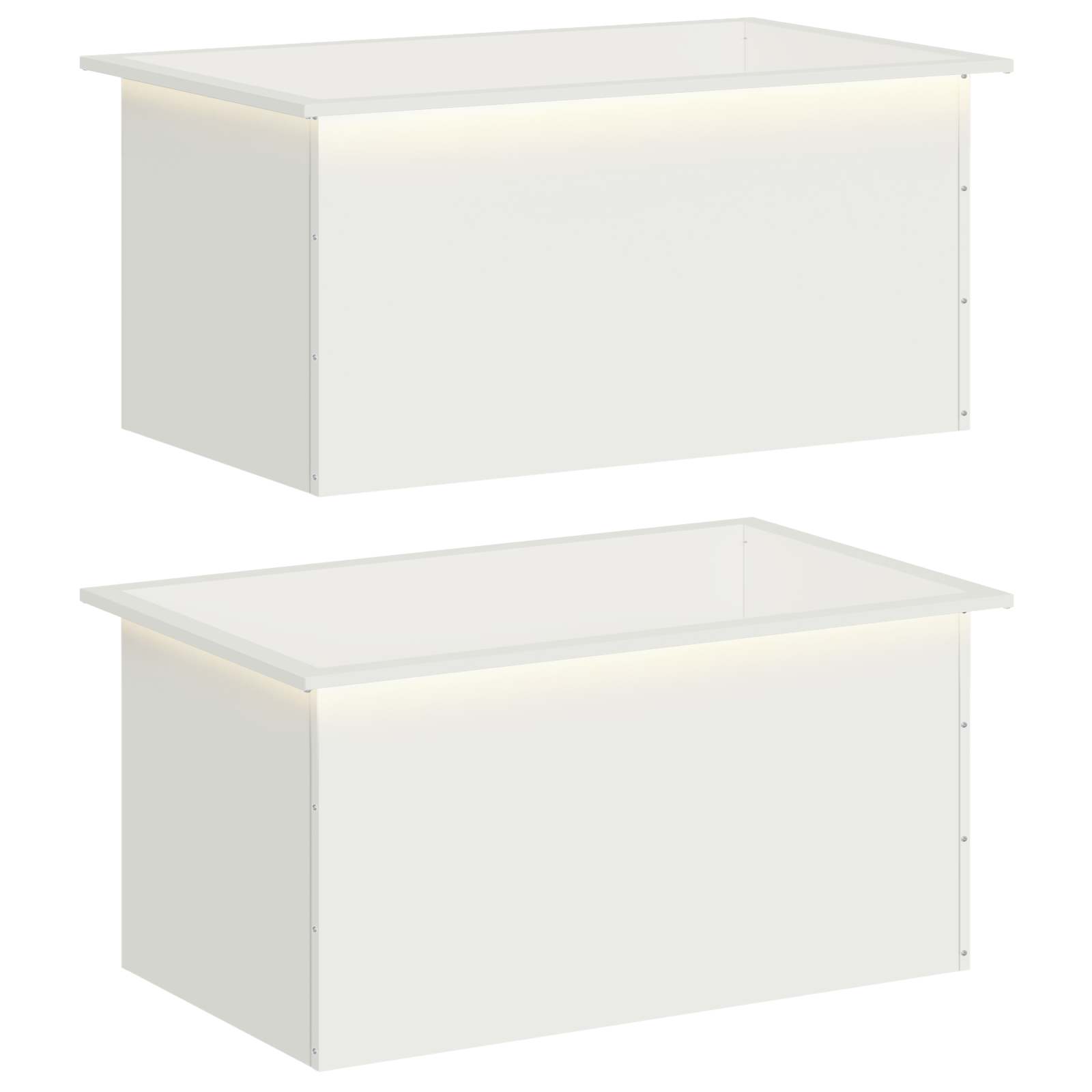 Fioriera da giardino con LED 2 pz Bianco 50 x 80 x 48 cm