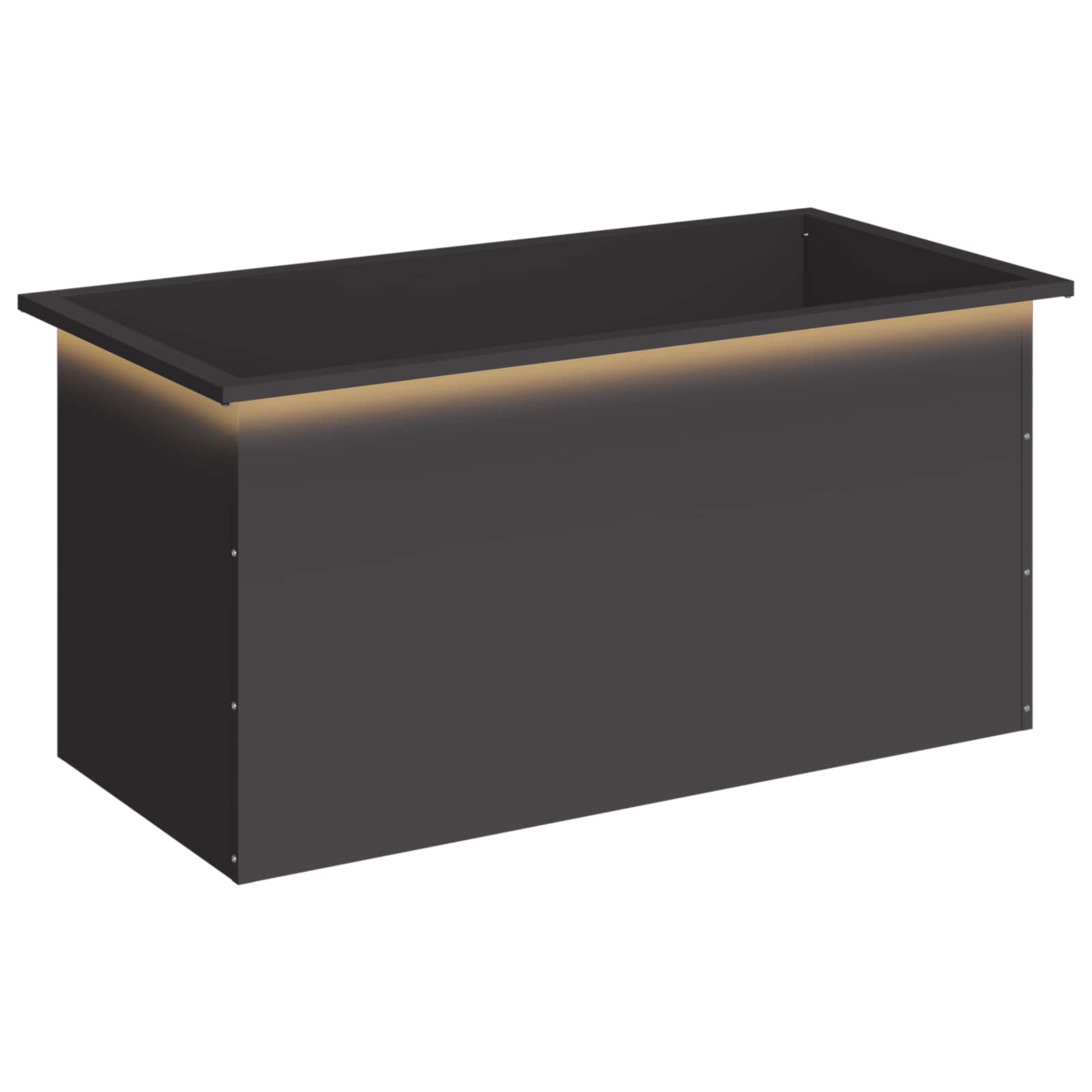 Fioriera da giardino con LED Nero 50 x 100 x 48 cm Acciaio