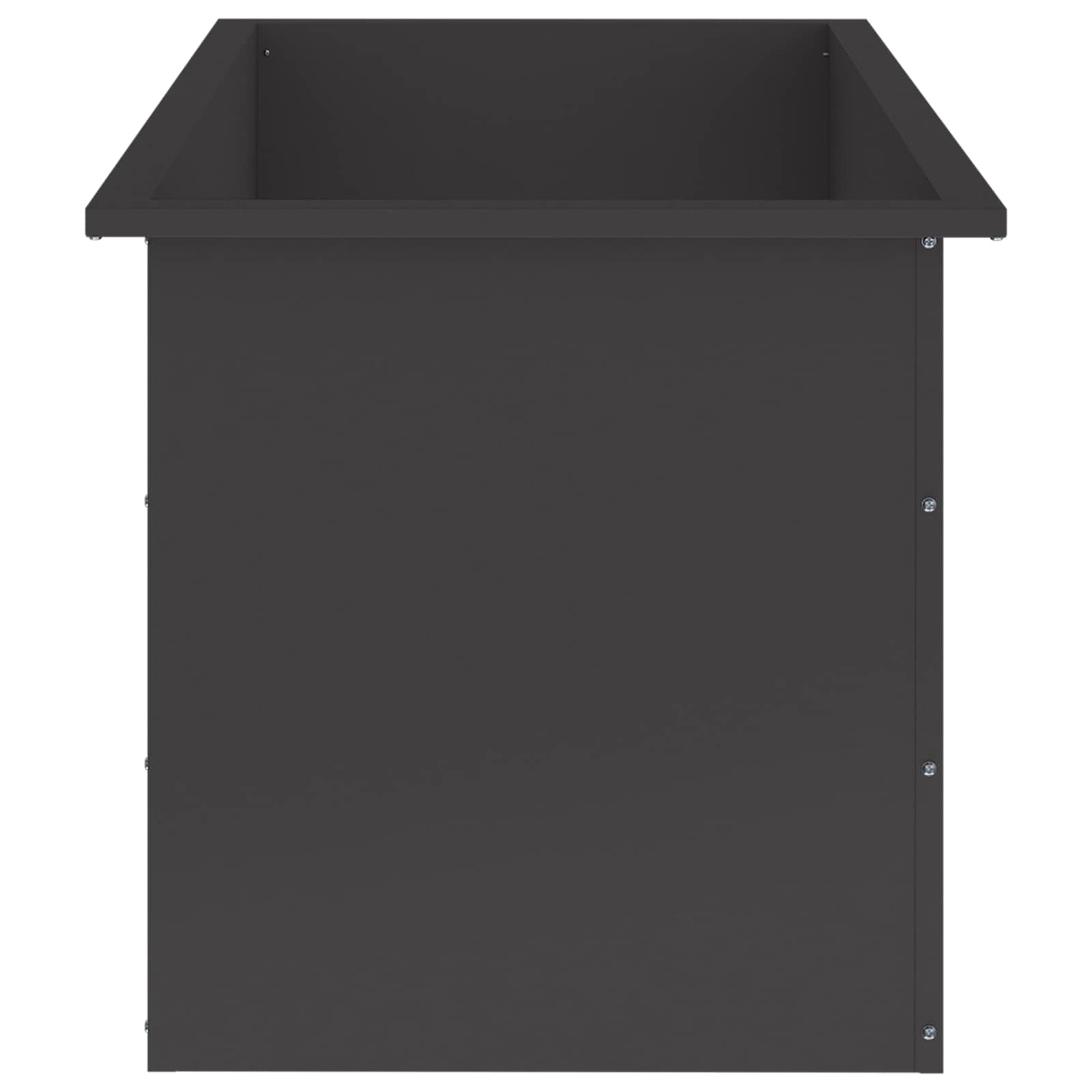Fioriera da giardino con LED Nero 50 x 100 x 48 cm Acciaio