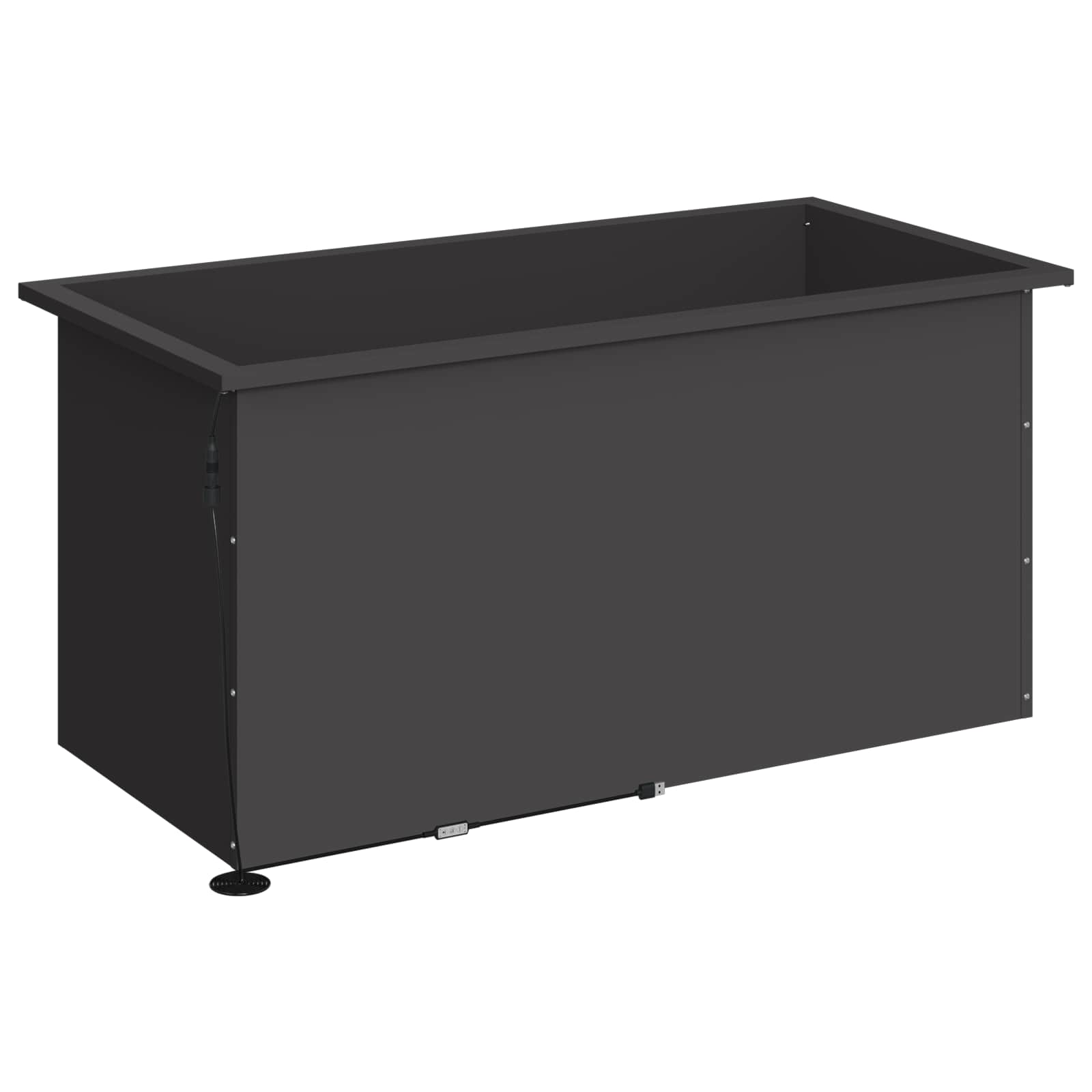 Fioriera da giardino con LED 2 pz Nero 50 x 100 x 48 cm Acciaio