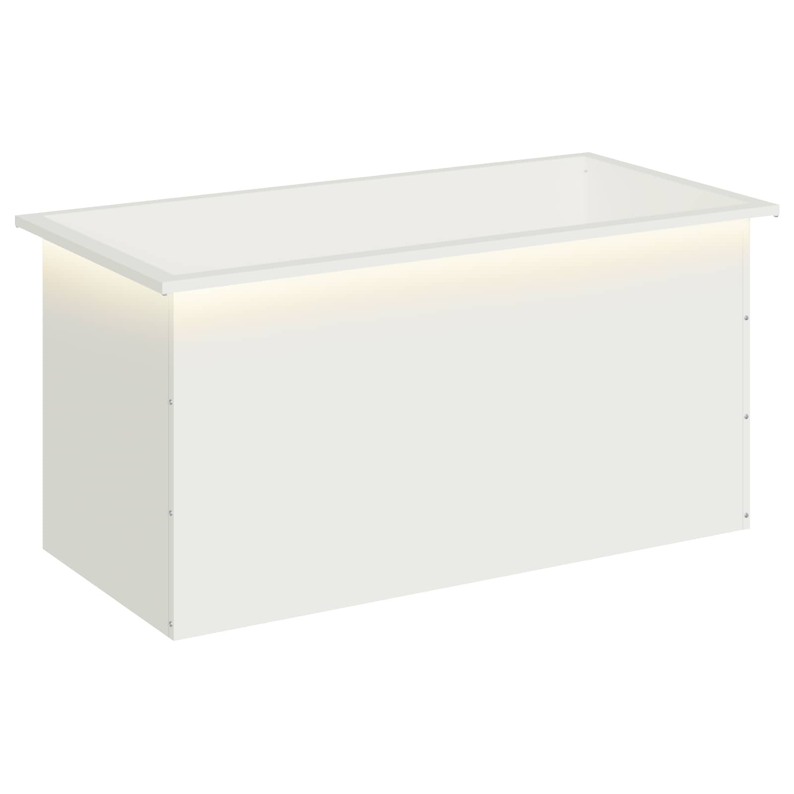 Fioriera da giardino con LED Bianco 50 x 100 x 48 cm Acciaio