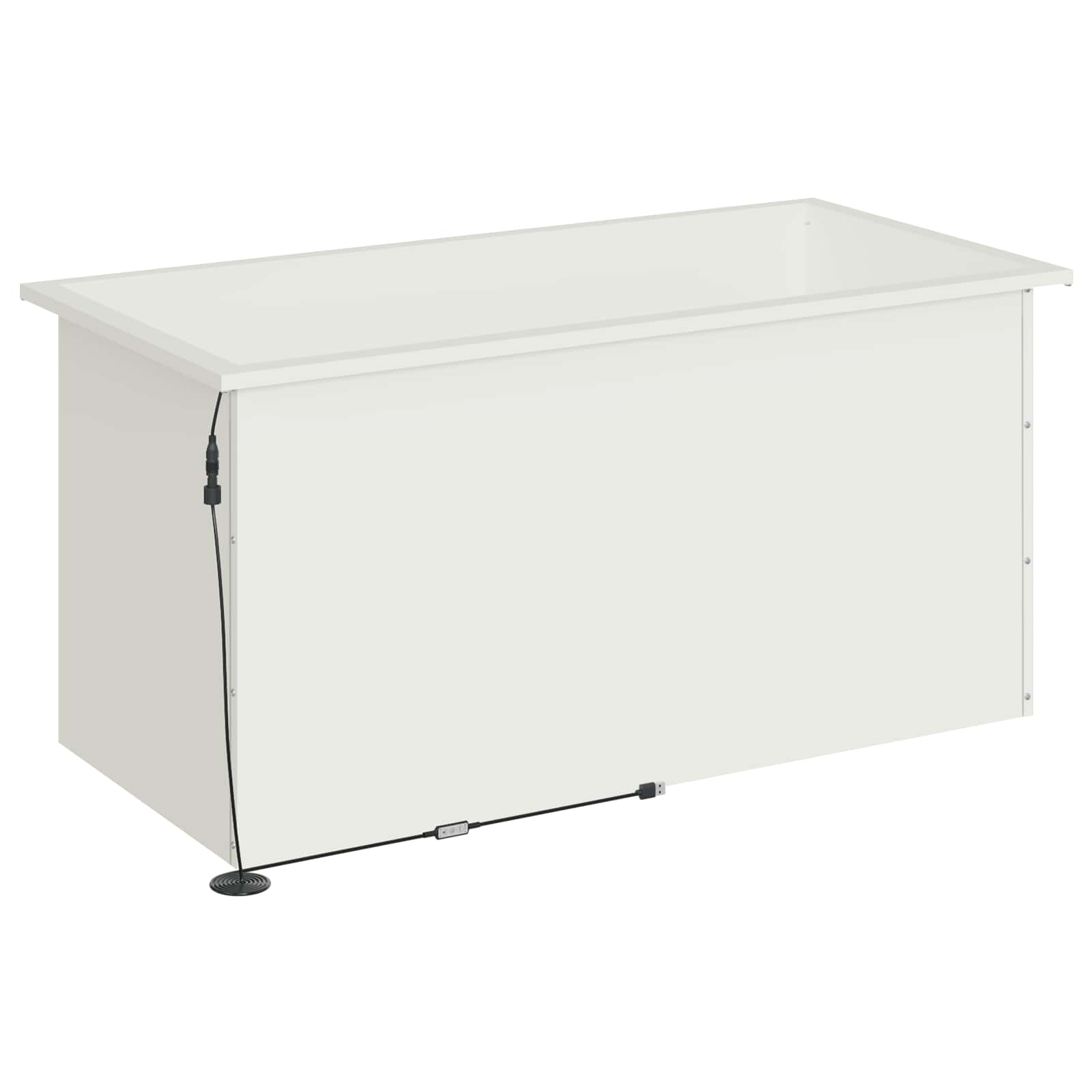 Fioriera da giardino con LED Bianco 50 x 100 x 48 cm Acciaio
