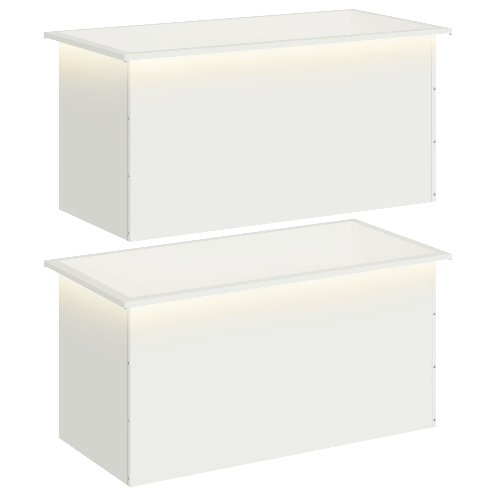 Fioriera da giardino con LED 2 pz Bianco 50 x 100 x 48 cm