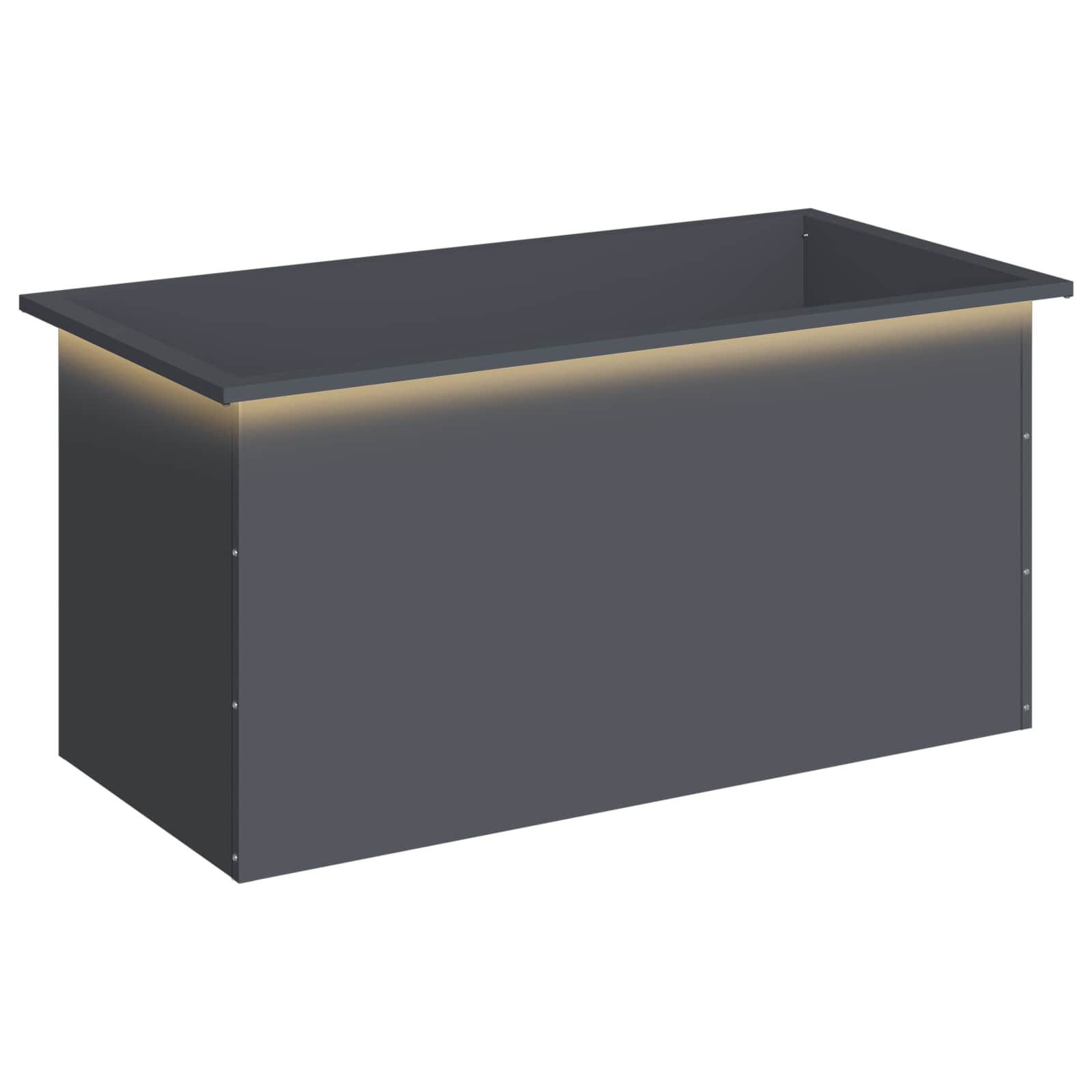 Fioriera da giardino con LED Antracite 50 x 100 x 48 cm Acciaio