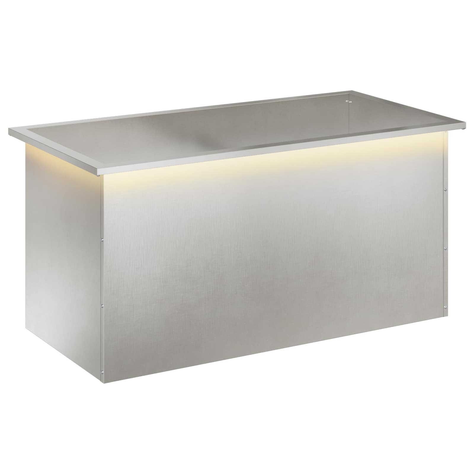 Fioriera da giardino con LED Argento 50 x 100 x 48 cm