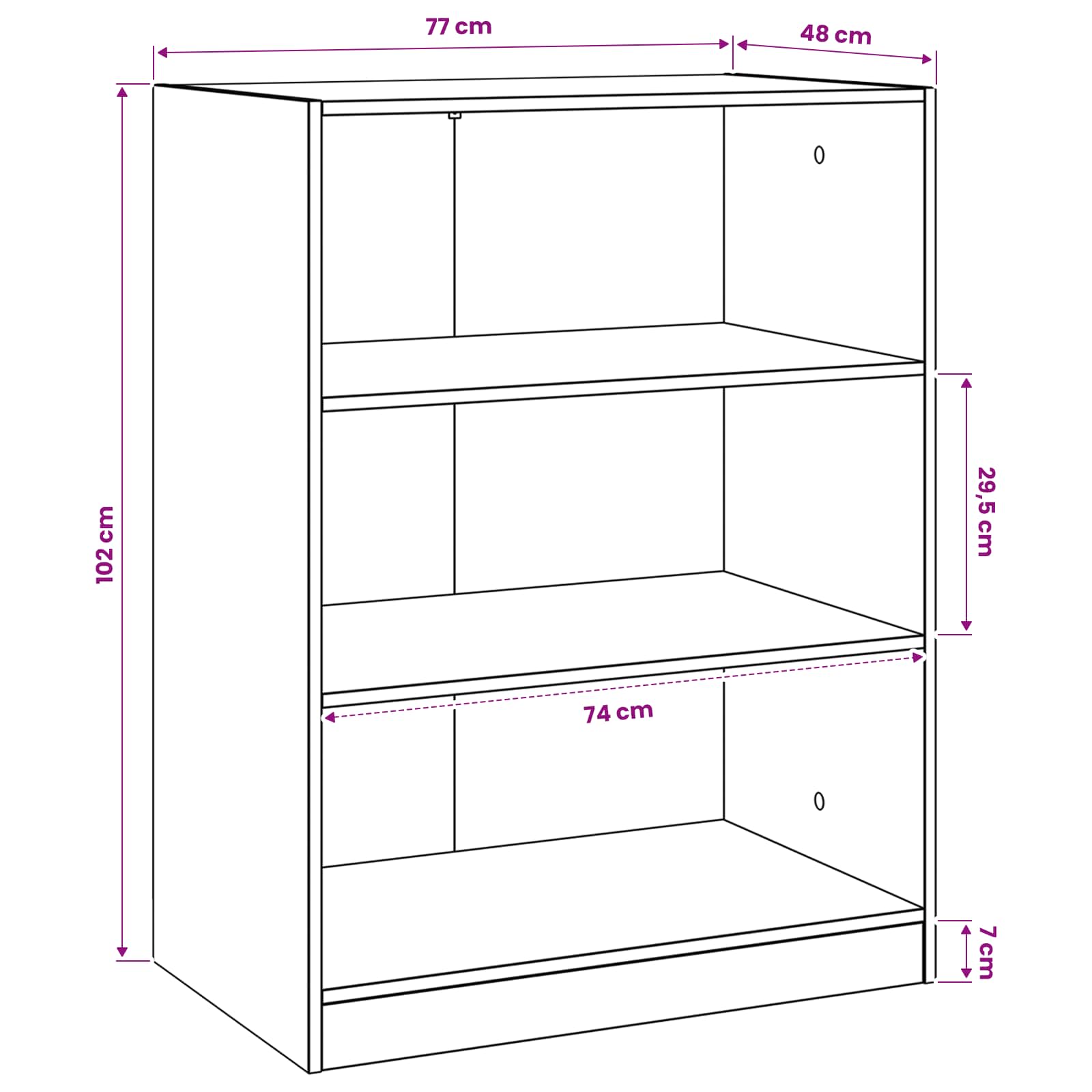 Guardaroba Rovere artigianale 77 x 48 x 102 cm