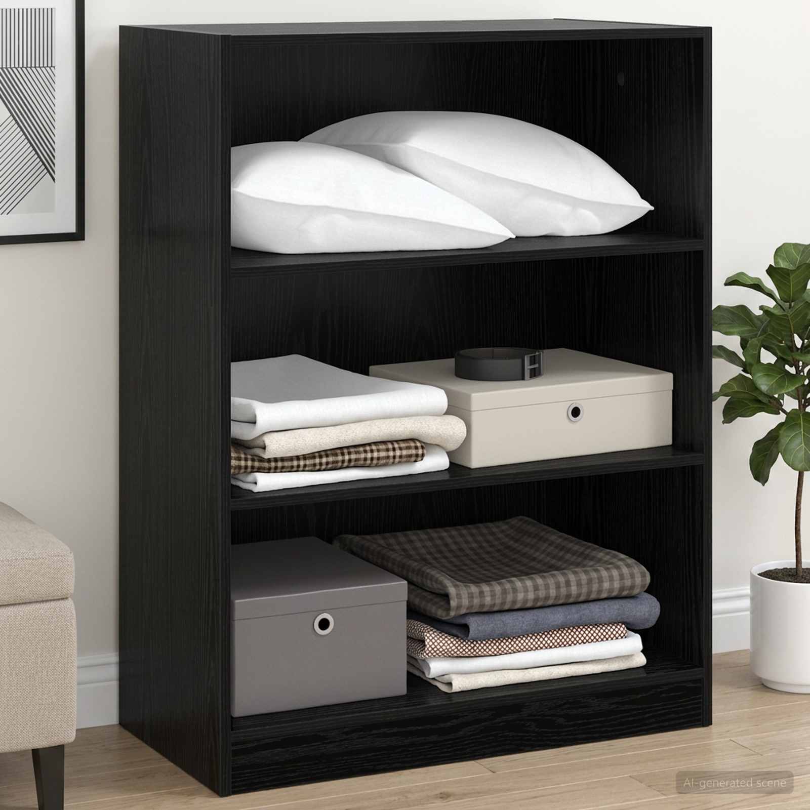 Guardaroba Rovere nero 77 x 48 x 102 cm Legno ingegnerizzato