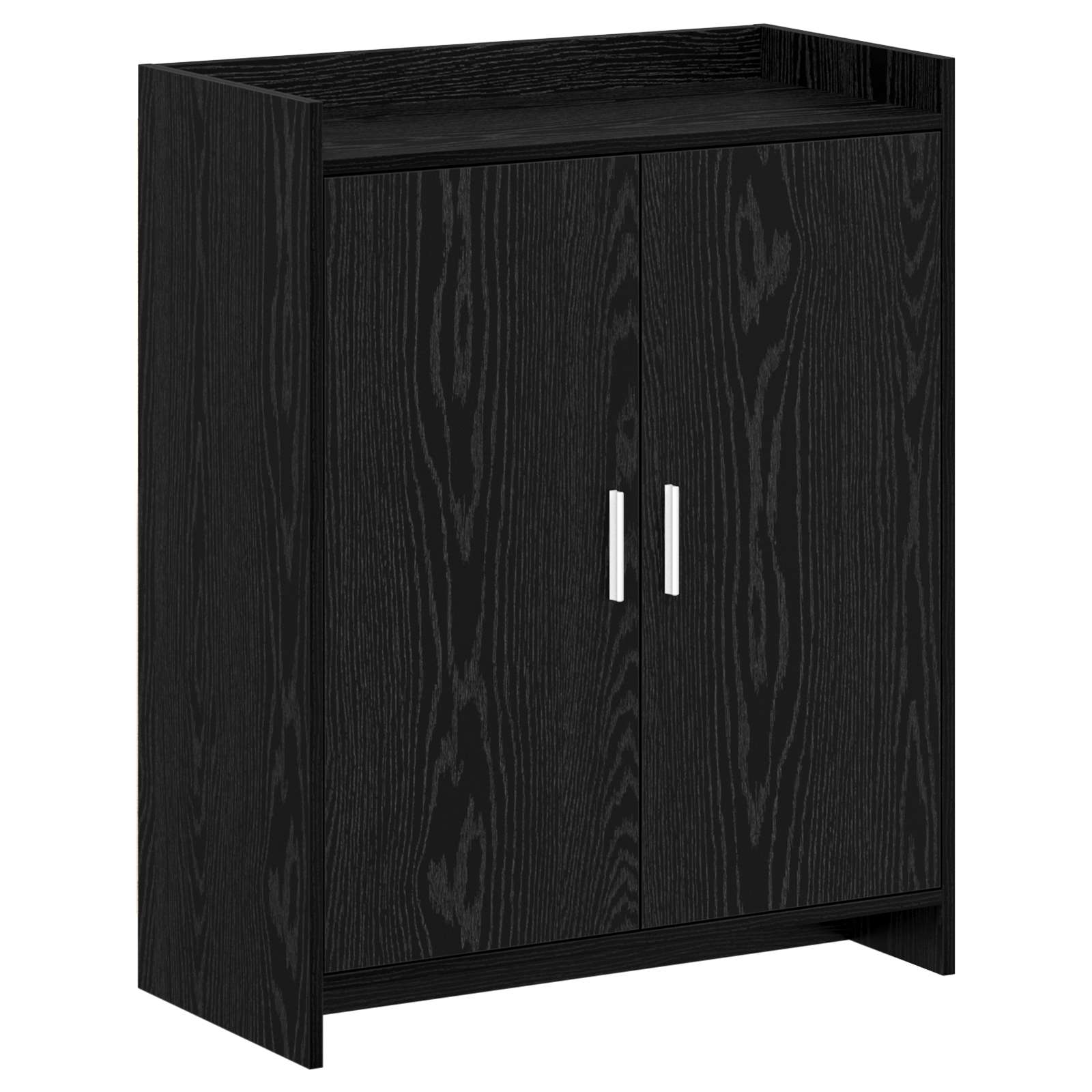 Mobile per scarpe con porta Rovere Nero 73,5 x 36 x 92 cm