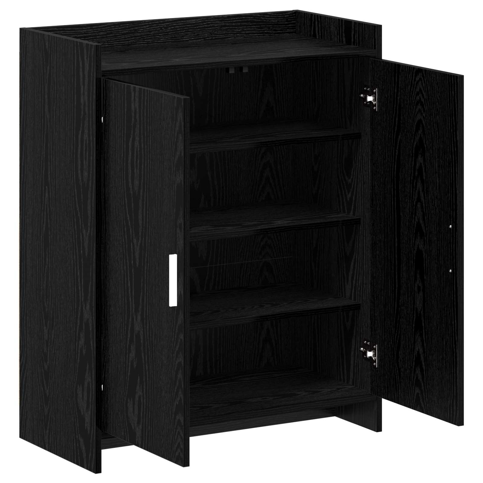Mobile per scarpe con porta Rovere Nero 73,5 x 36 x 92 cm