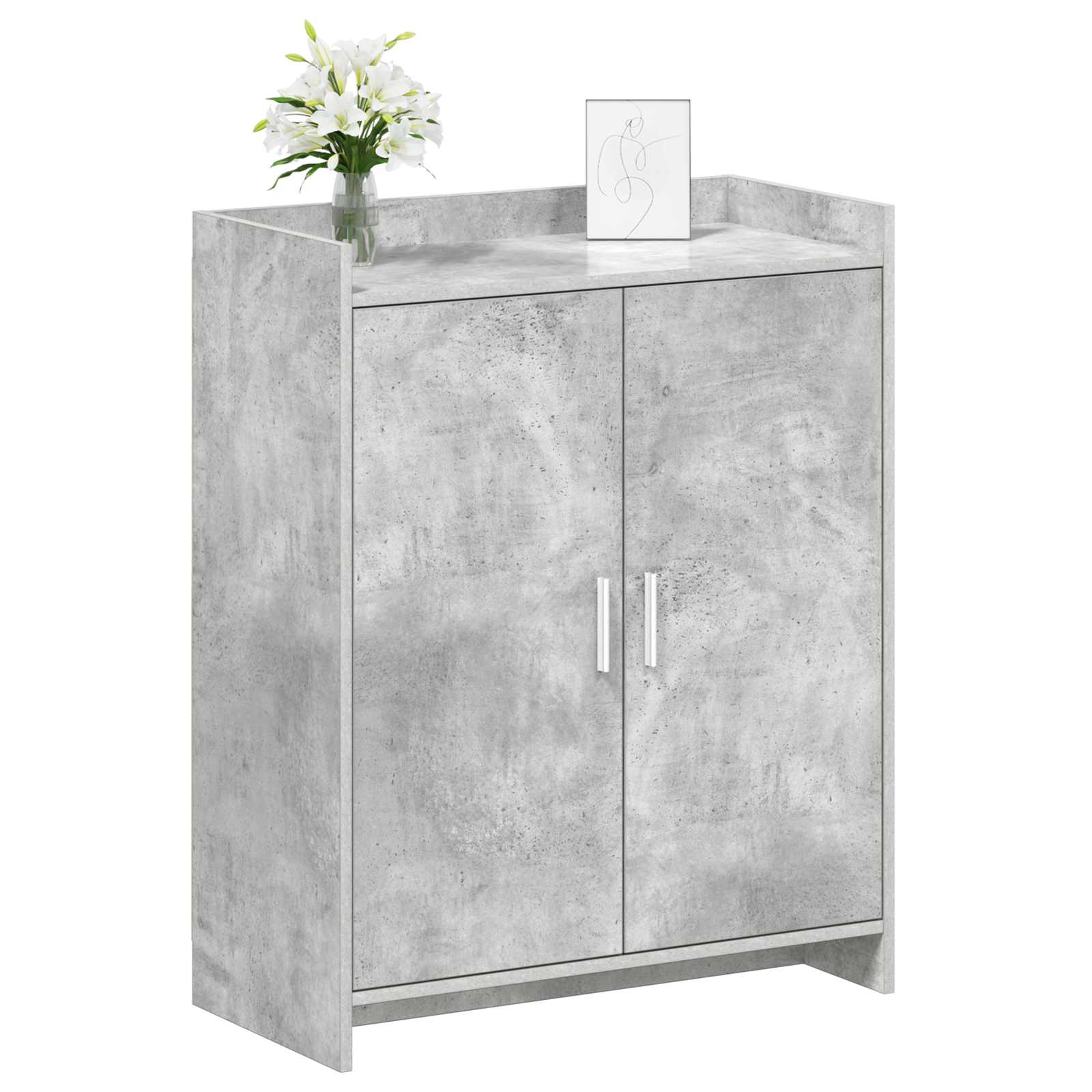 Mobile per scarpe con porta Grigio Cemento 73,5 x 36 x 92 cm